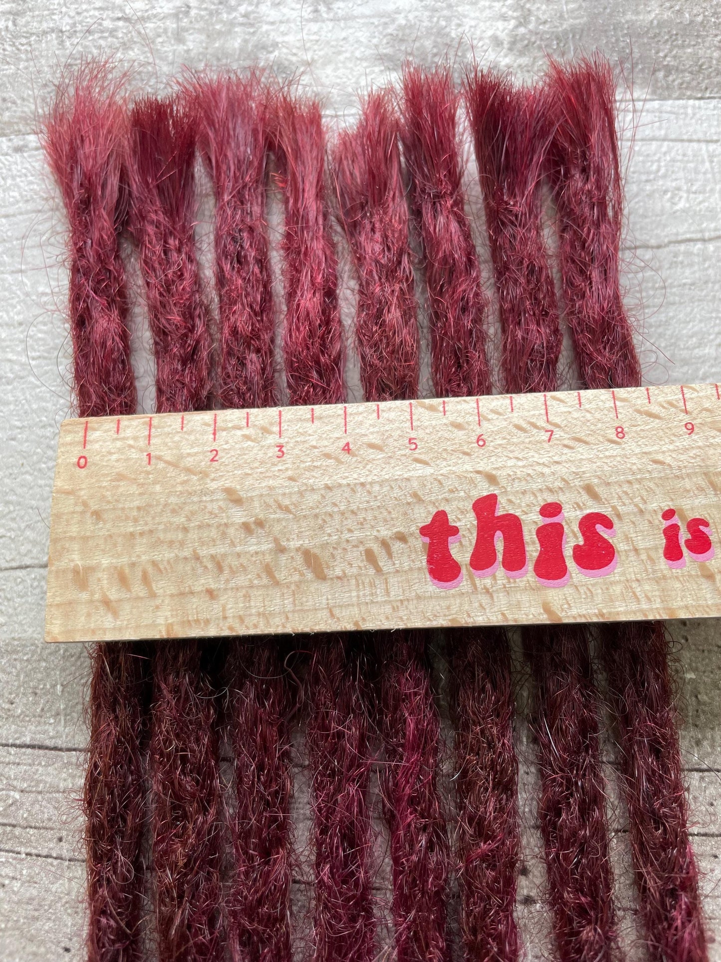 Violet Red Blunt Tip 10 Inch Extensions - Ceredigion Dreadlocks