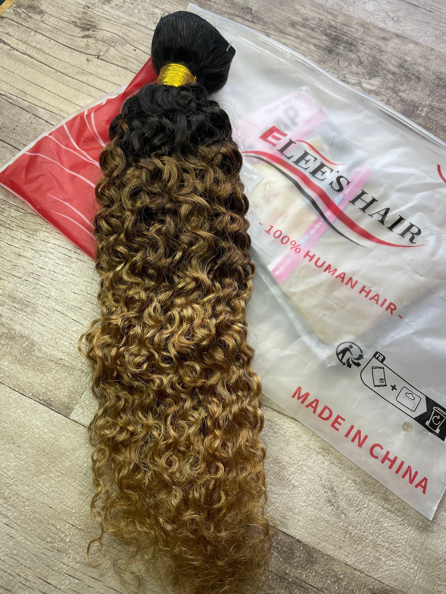 Ombre Black Brown Deep Wave 17 Inch Extensions - Ceredigion Dreadlocks