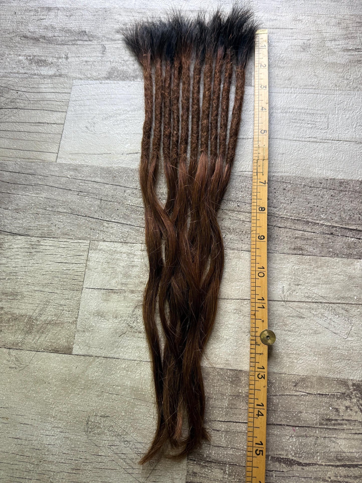 Raw Double Drawn Brown Auburn Ombre 15 Inch Extensions - Ceredigion Dreadlocks