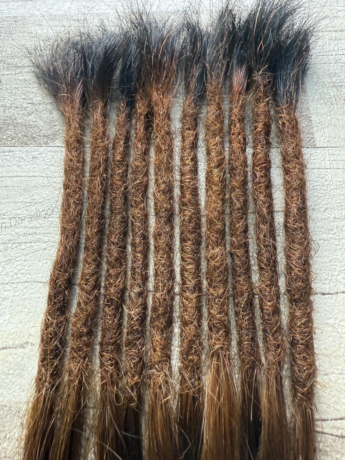 Raw Double Drawn Brown Auburn Ombre 15 Inch Extensions - Ceredigion Dreadlocks