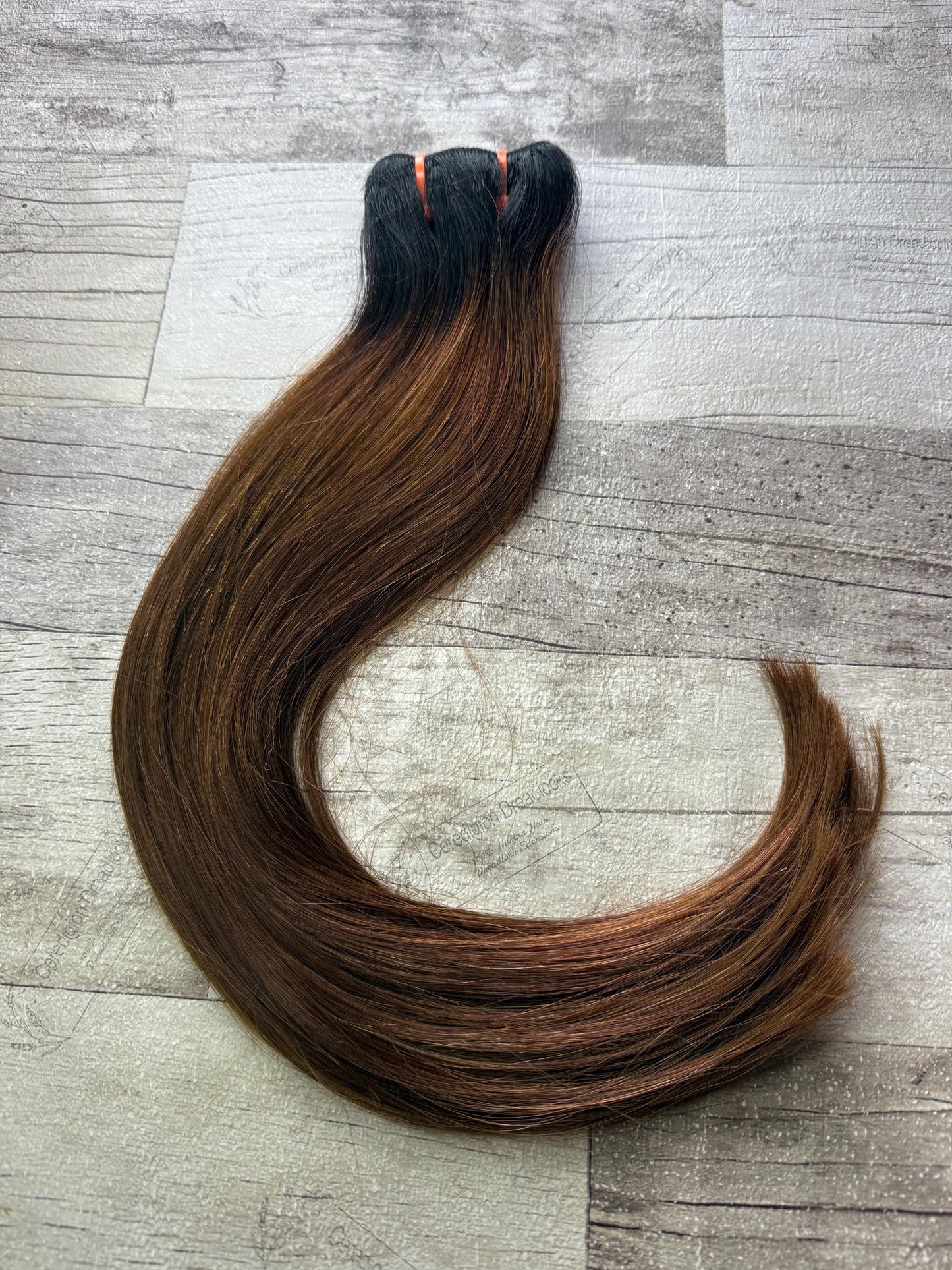 Raw Double Drawn Brown Auburn Ombre 15 Inch Extensions - Ceredigion Dreadlocks