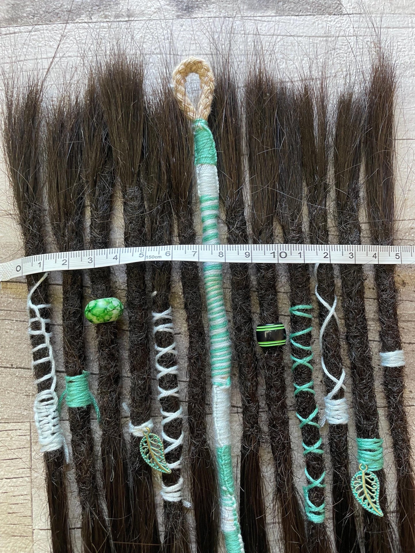 Black 13 Inch Decorated Extensions & Hair Wrap - Ceredigion Dreadlocks