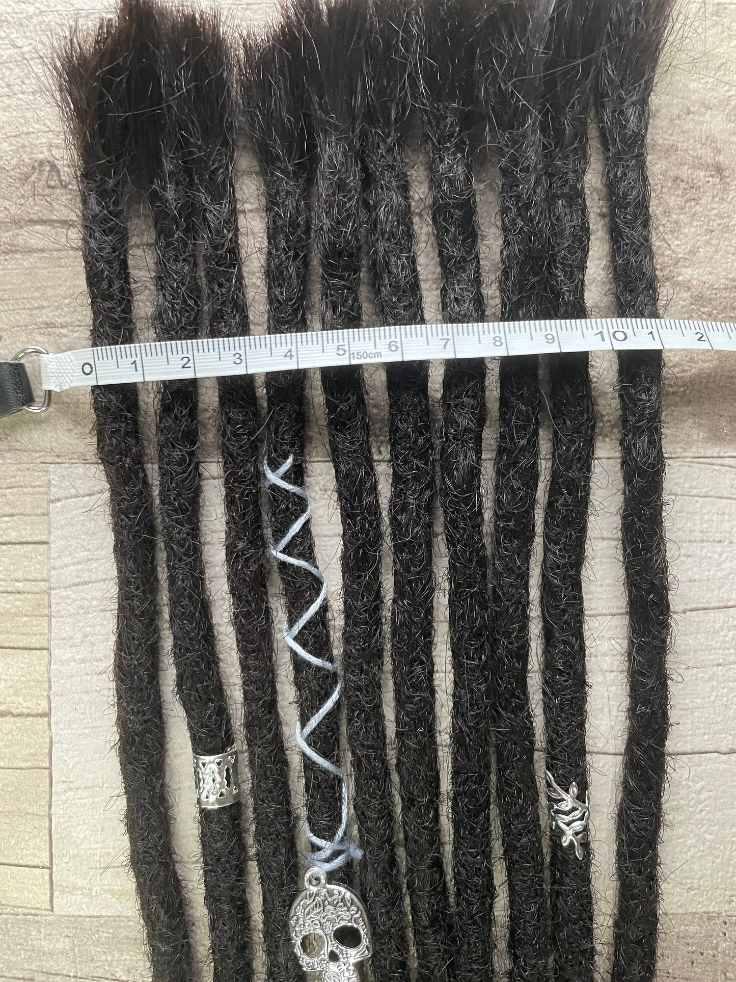 Black Yaki 15 Inch Decorated Extensions - Ceredigion Dreadlocks