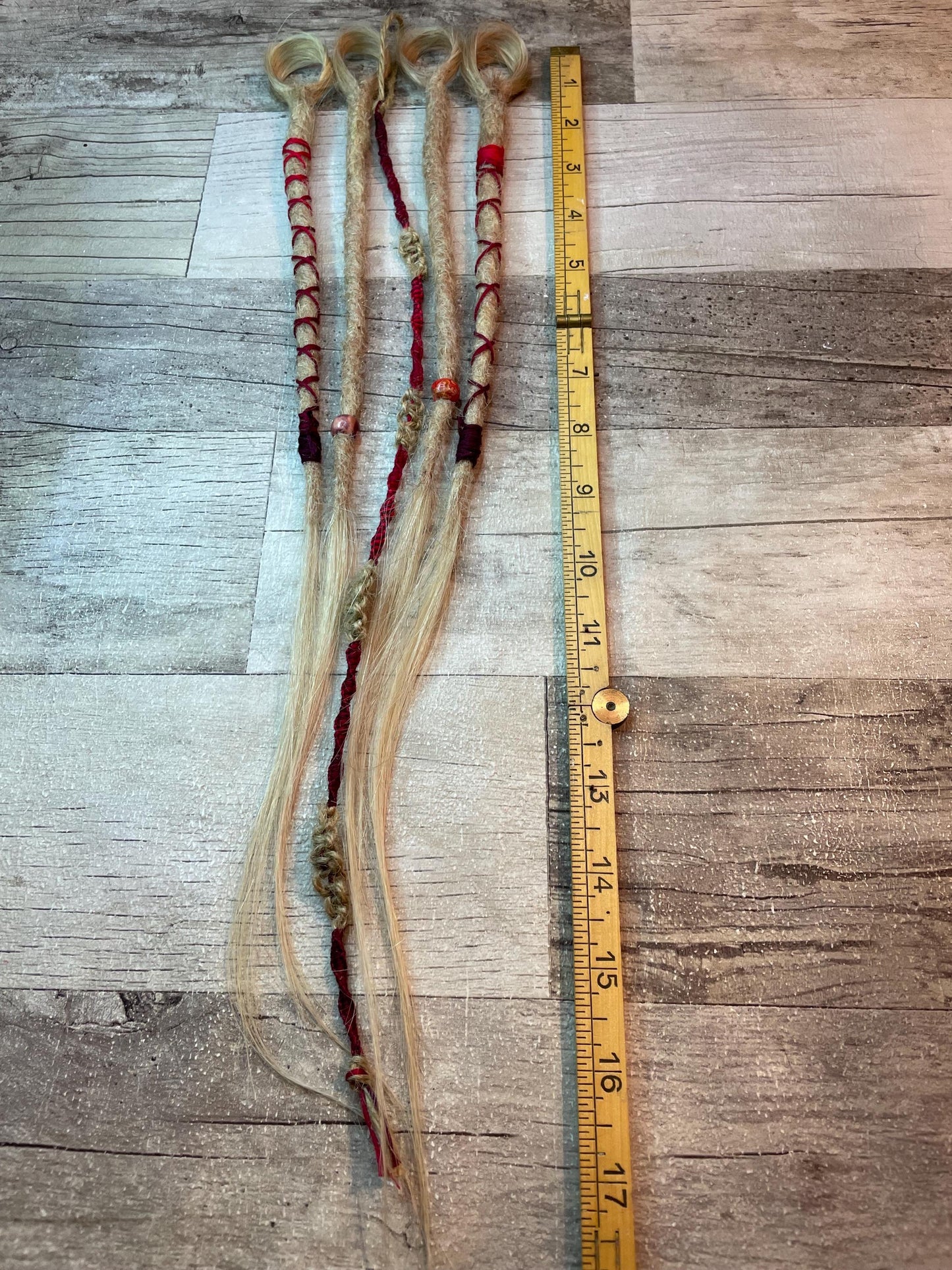 Blonde 17 Inch Extensions & Macrame Hair Wrap - Ceredigion Dreadlocks