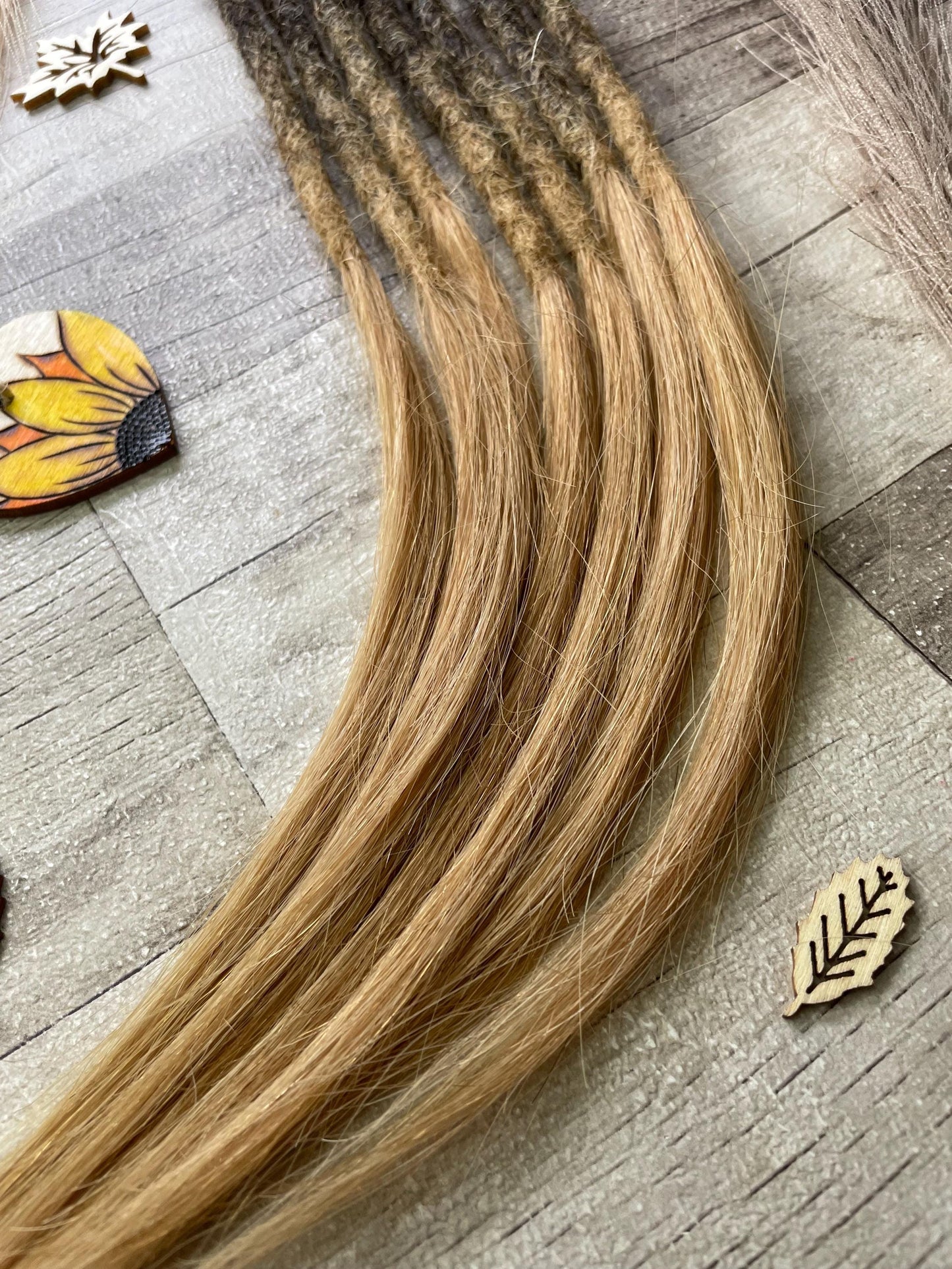 Ombre Blonde Black 18 Inch Extensions - Ceredigion Dreadlocks