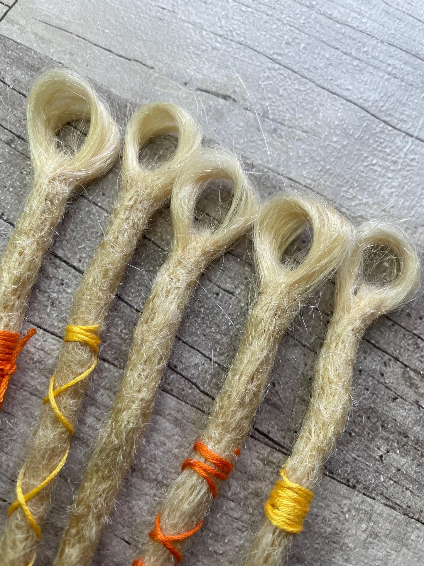 Single Ended Looped Blonde 15 Inch Extensions - Ceredigion Dreadlocks