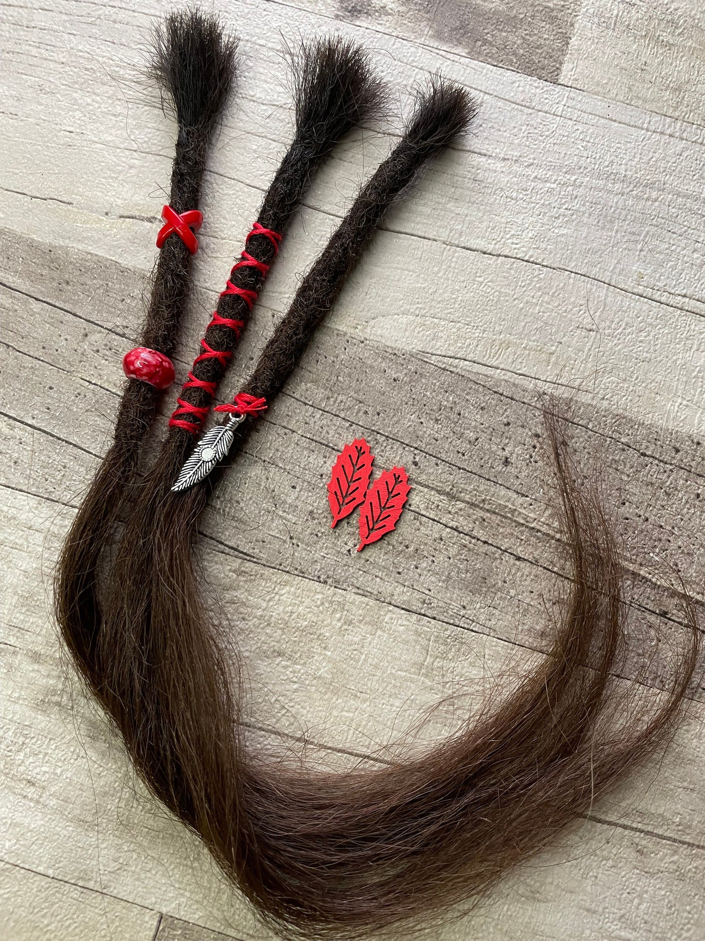 Brown 16 Inch Decorated Extensions - Ceredigion Dreadlocks