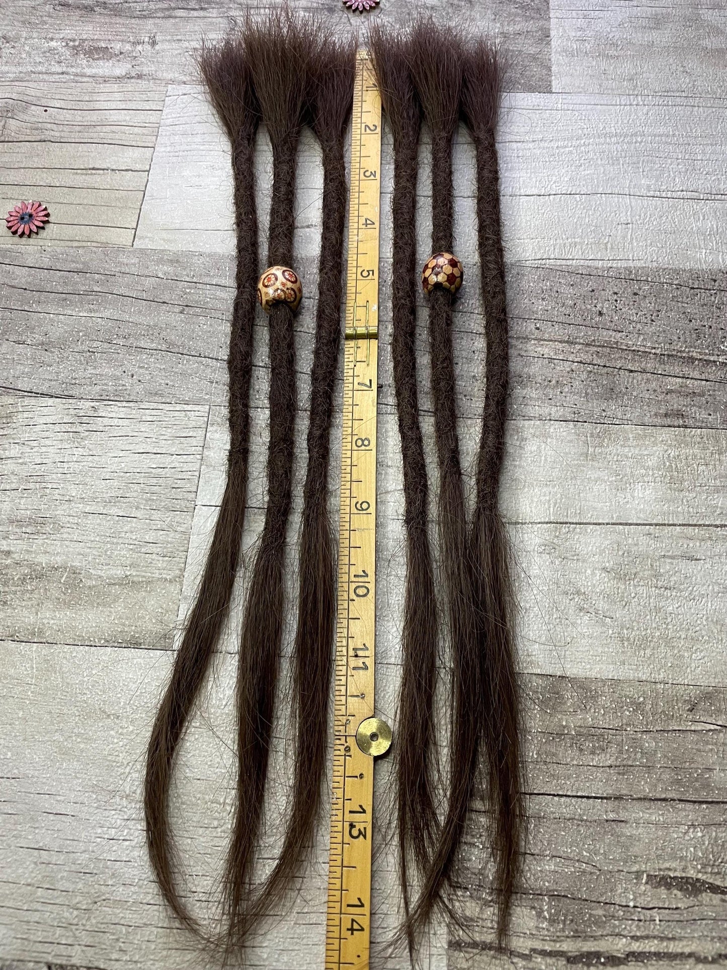 Mid Brown Straight 14 Inch Extensions - Ceredigion Dreadlocks