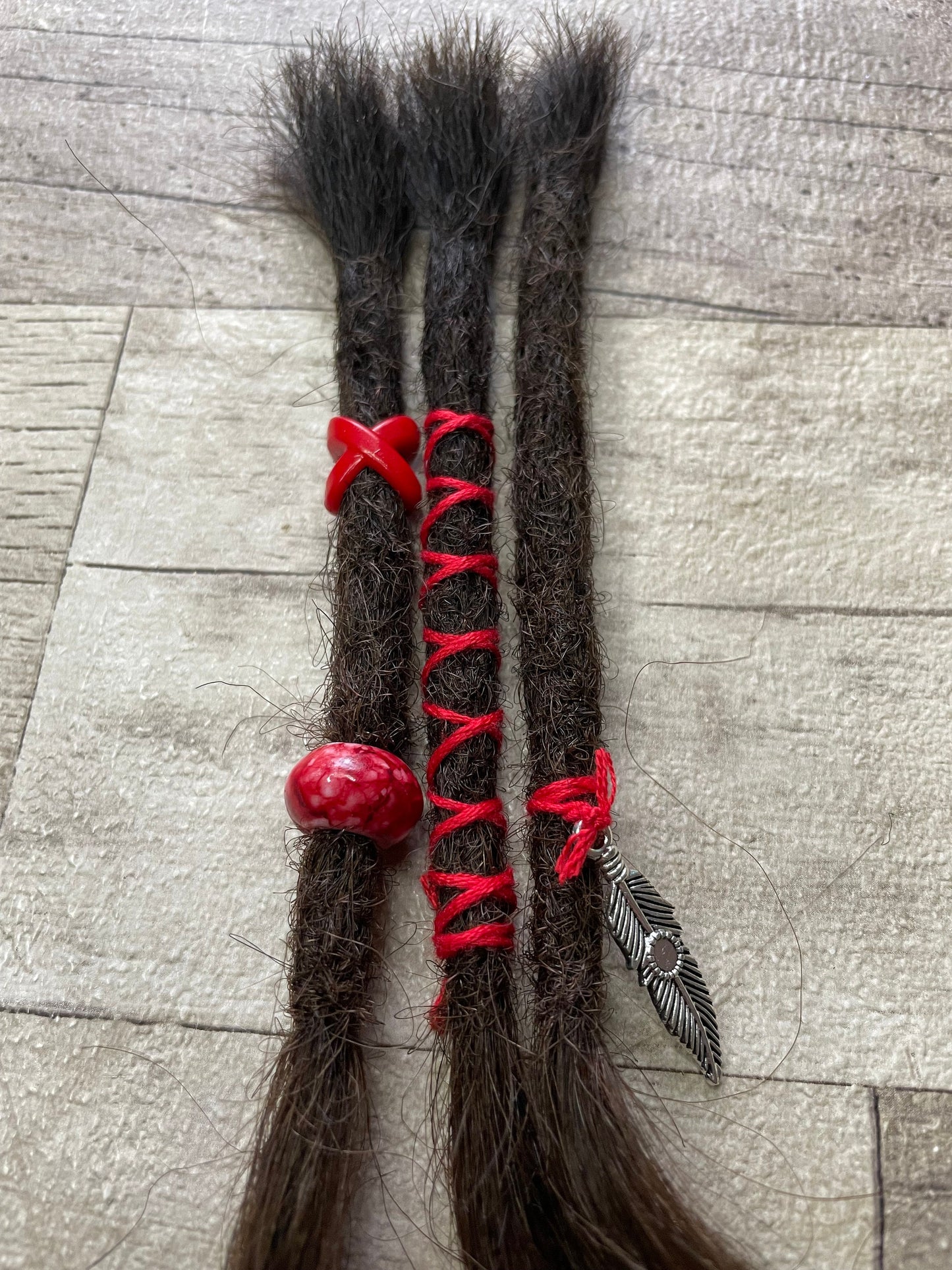 Brown 16 Inch Decorated Extensions - Ceredigion Dreadlocks