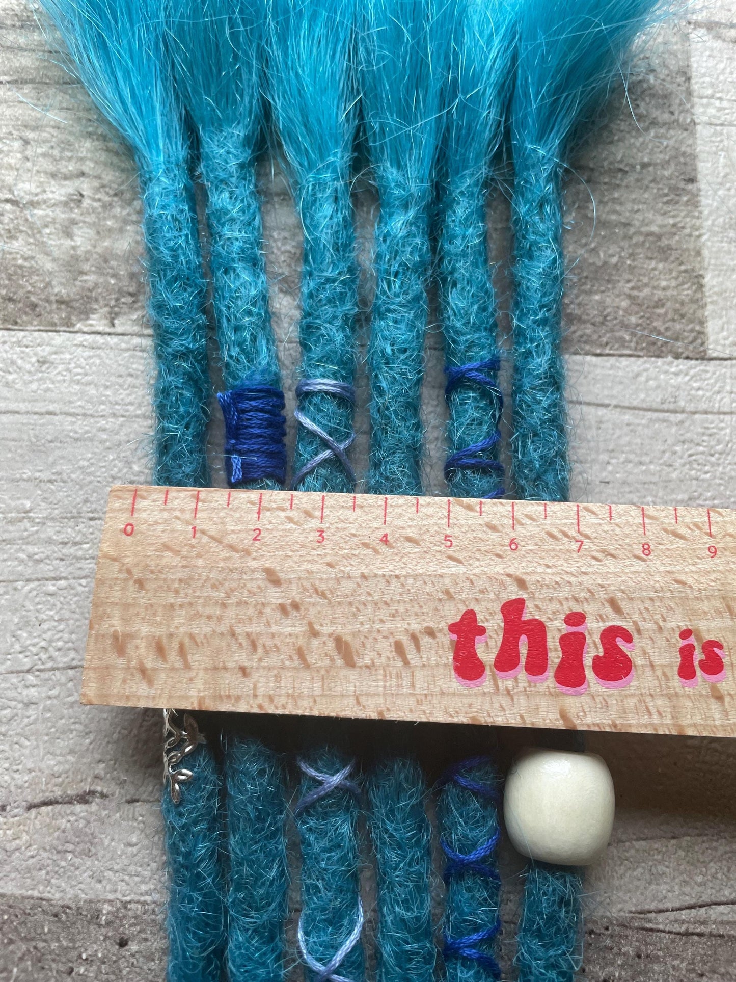 Blue Turquoise 18 Inch Decorated Extensions - Ceredigion Dreadlocks
