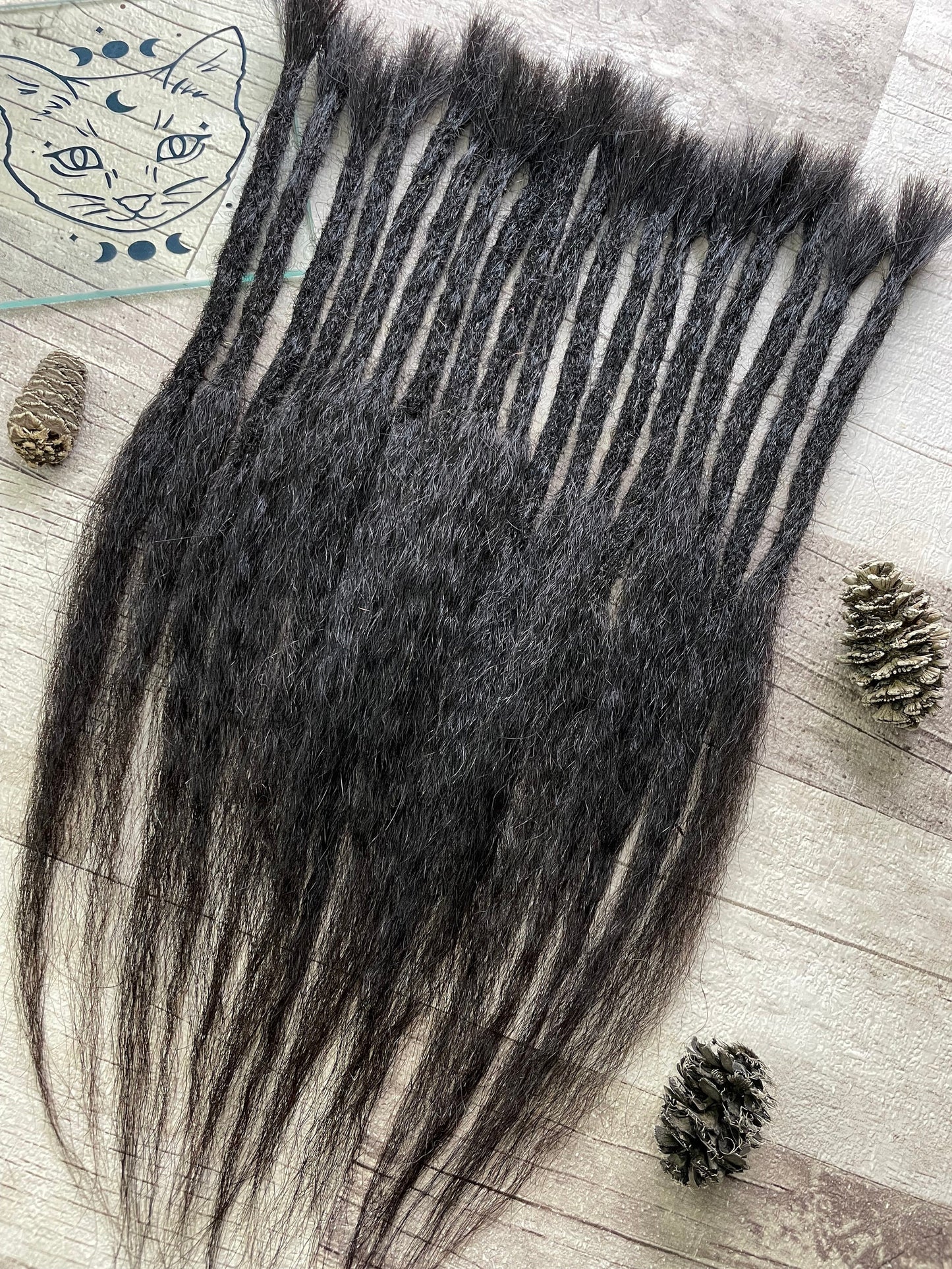Black Kinky Straight 13 Inch Extensions - Ceredigion Dreadlocks