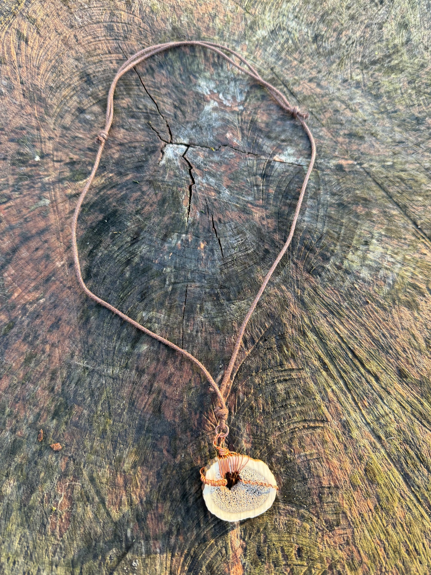Deer Antler and Copper Pendant