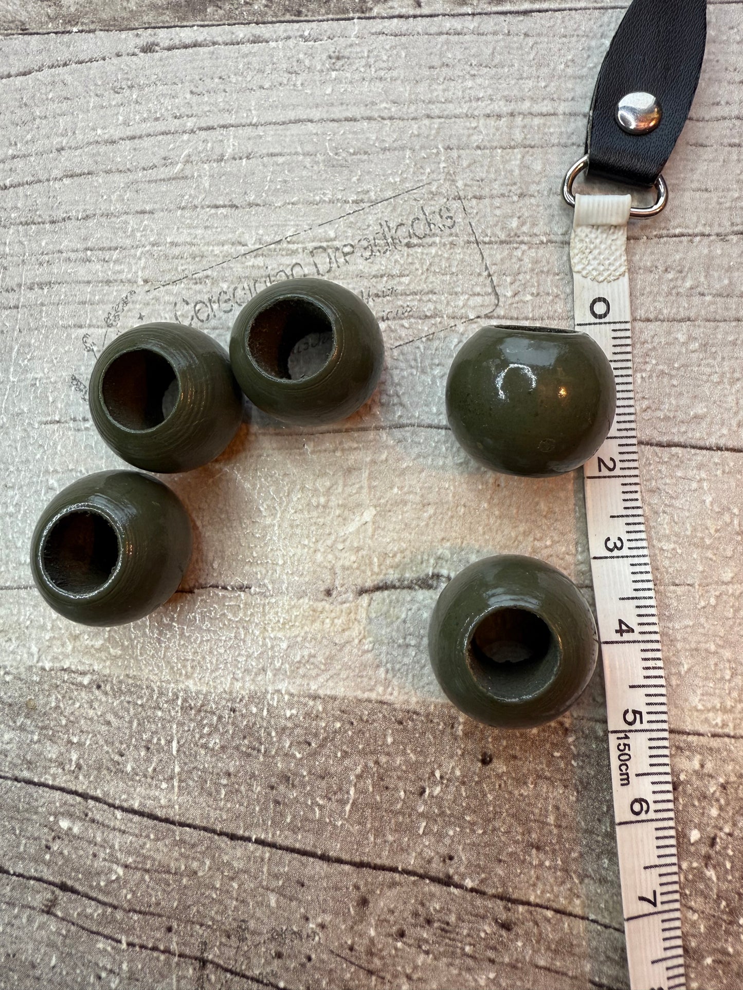 Dark Green/Grey Wooden Dreadlock Beads