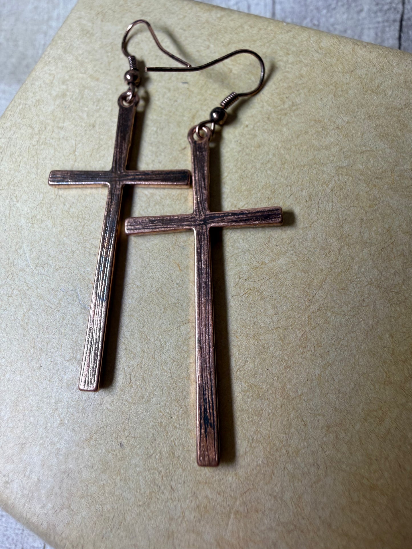 Copper Cross Earrings - Ceredigion Dreadlocks