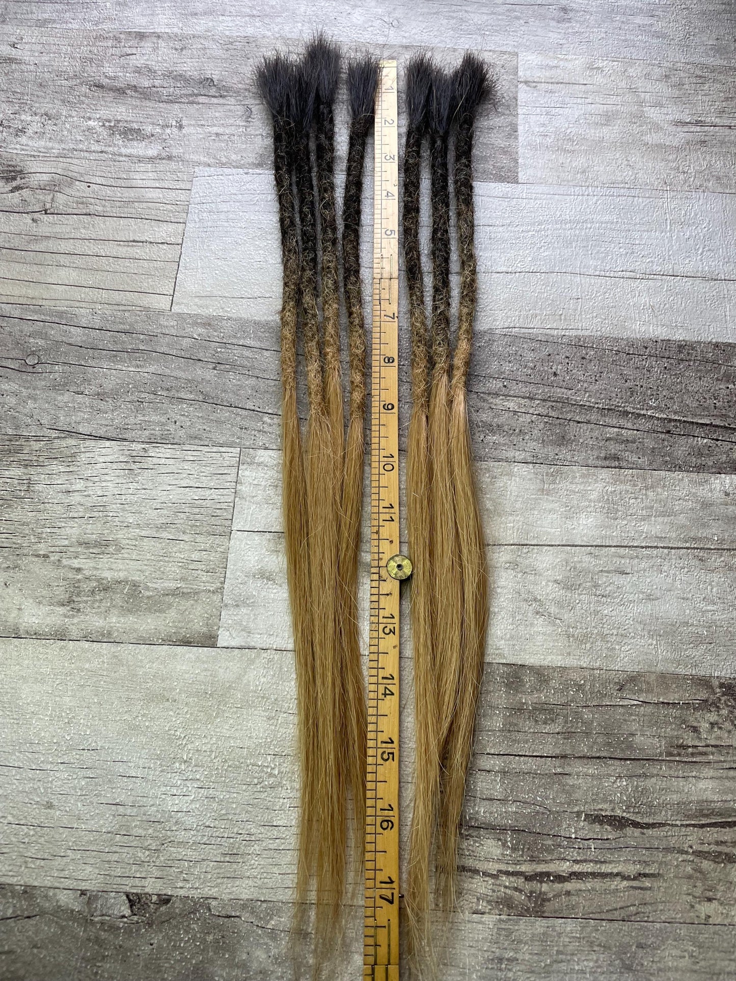 Ombre Blonde Black 18 Inch Extensions - Ceredigion Dreadlocks