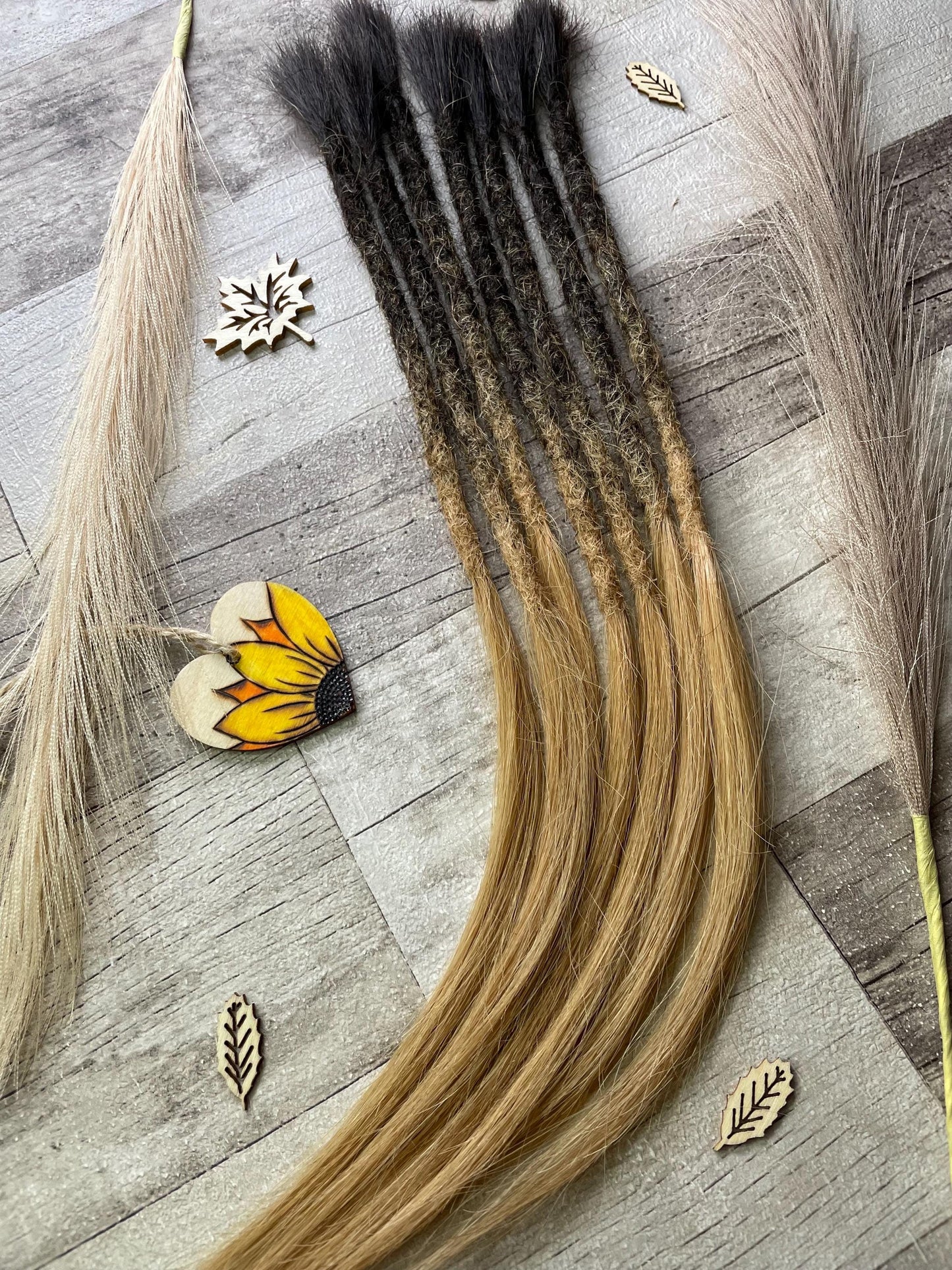 Ombre Blonde Black 18 Inch Extensions - Ceredigion Dreadlocks