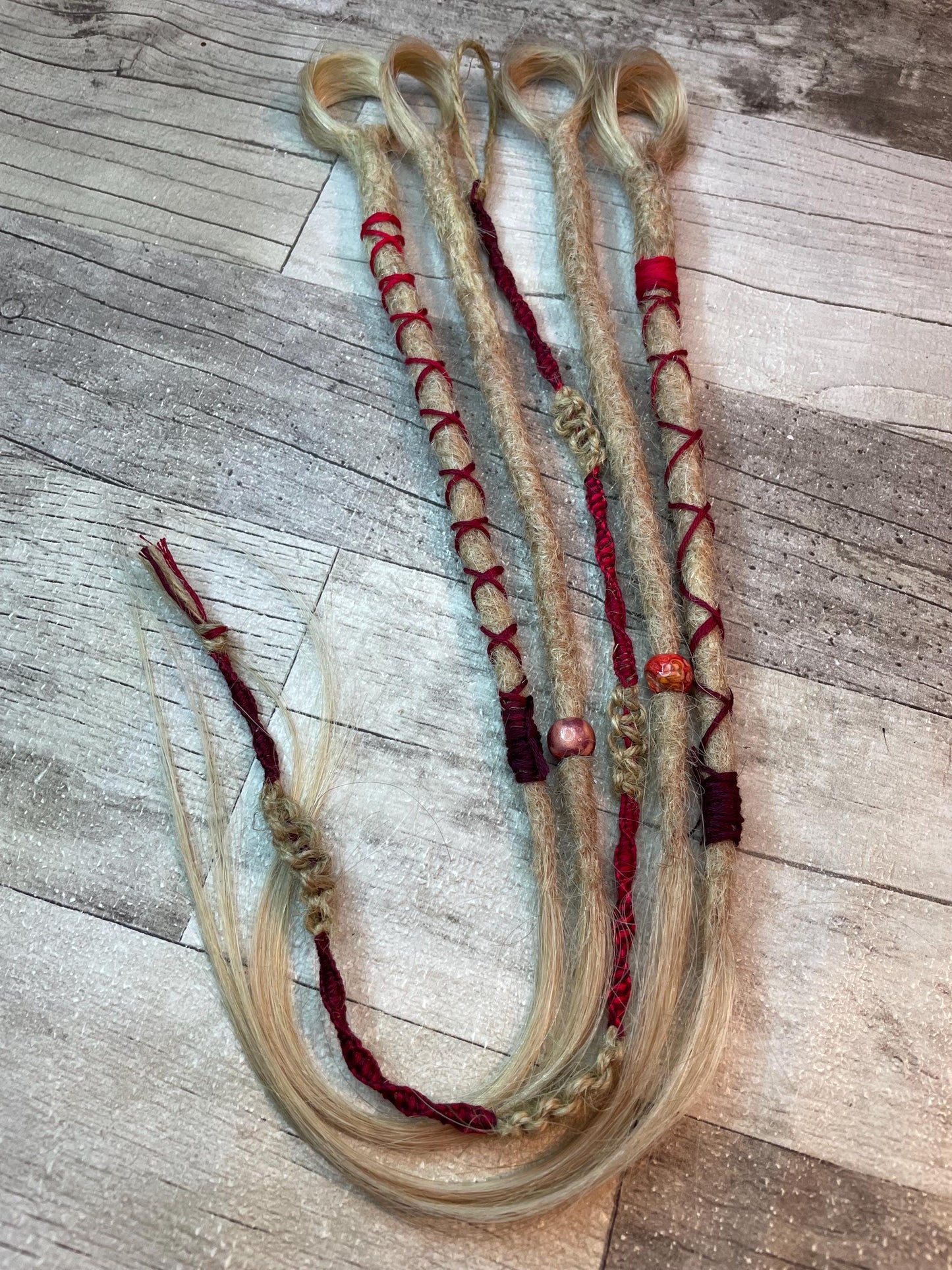 Blonde 17 Inch Extensions & Macrame Hair Wrap - Ceredigion Dreadlocks