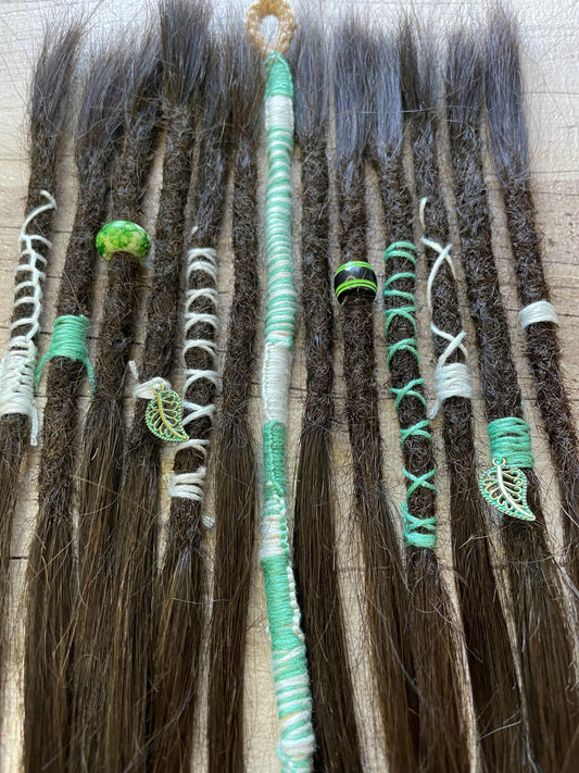 Black 13 Inch Decorated Extensions & Hair Wrap - Ceredigion Dreadlocks