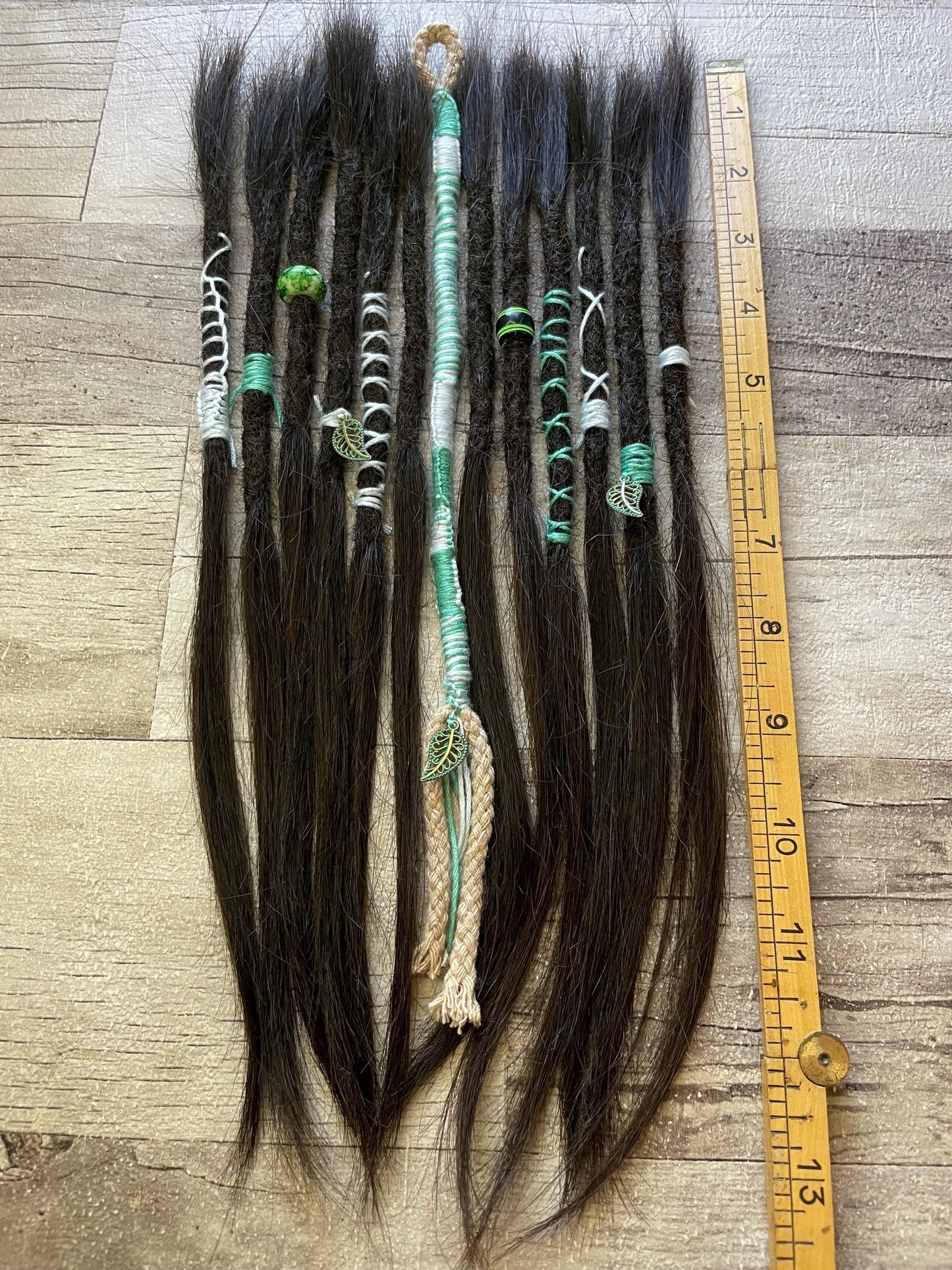 Black 13 Inch Decorated Extensions & Hair Wrap - Ceredigion Dreadlocks