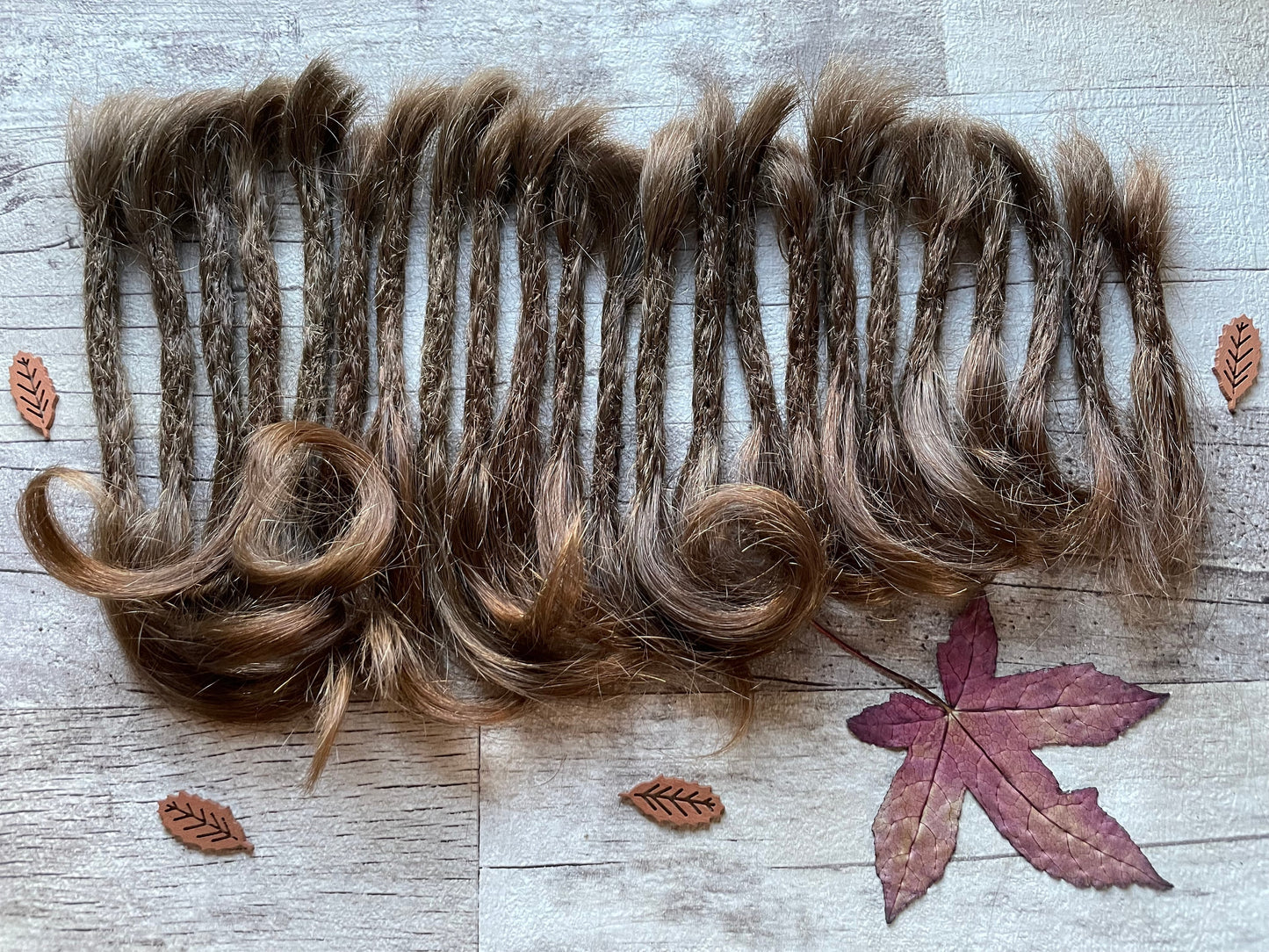 x23 Wavy Brown Raw Virgin 100% Human Hair Dreadlock Extensions 8 Inch