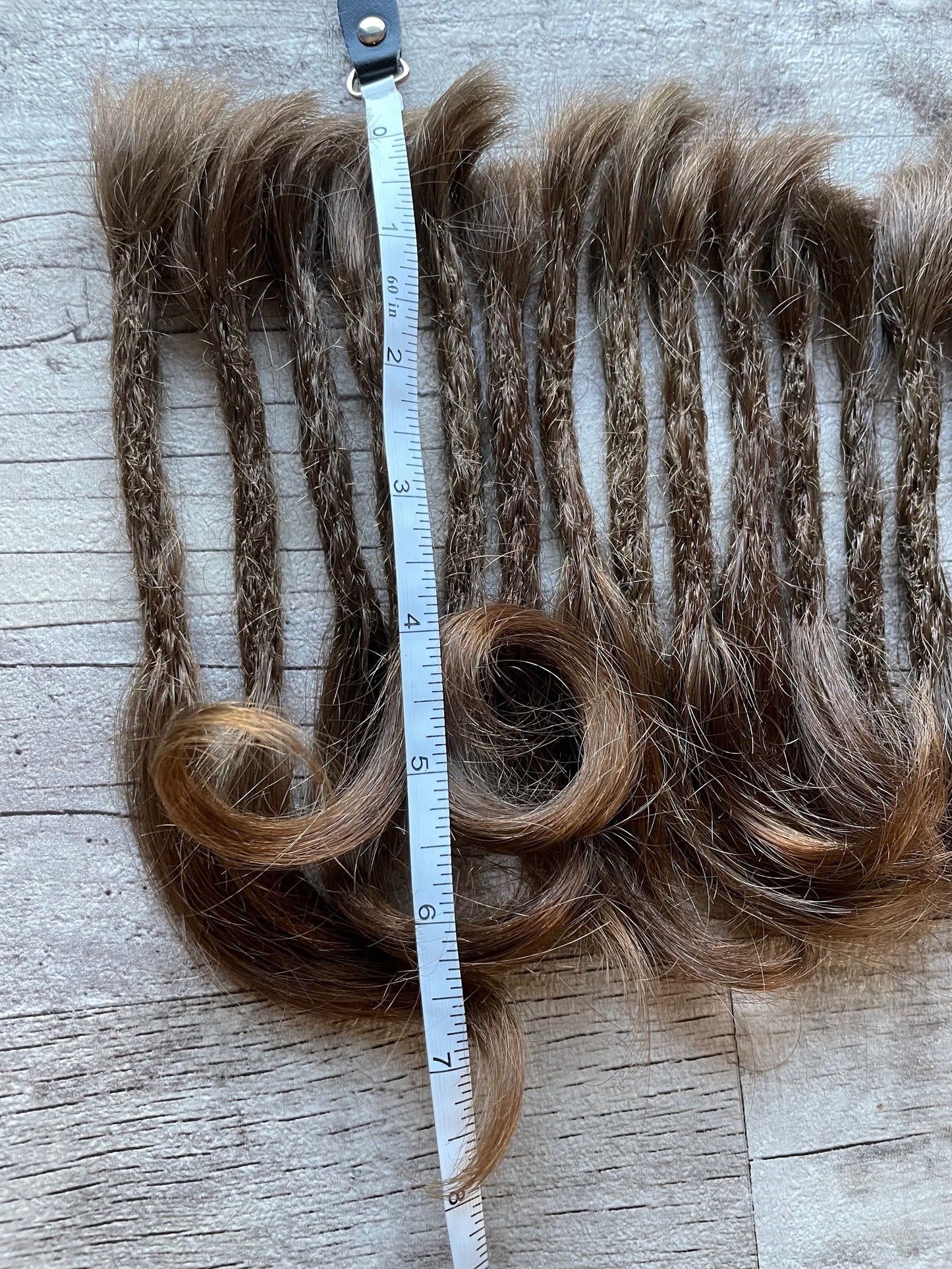 x23 Wavy Brown Raw Virgin 100% Human Hair Dreadlock Extensions 8 Inch