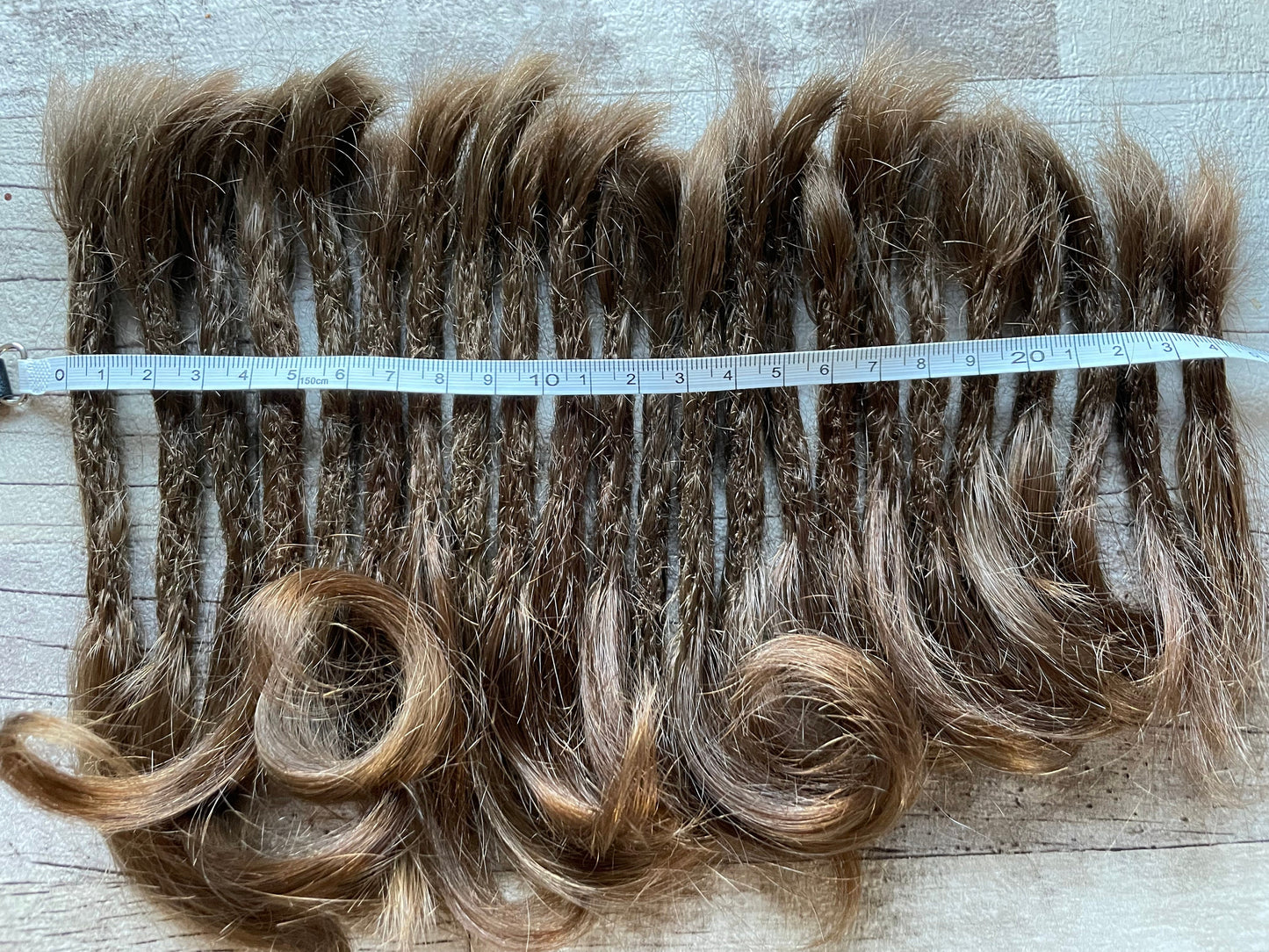 x23 Wavy Brown Raw Virgin 100% Human Hair Dreadlock Extensions 8 Inch