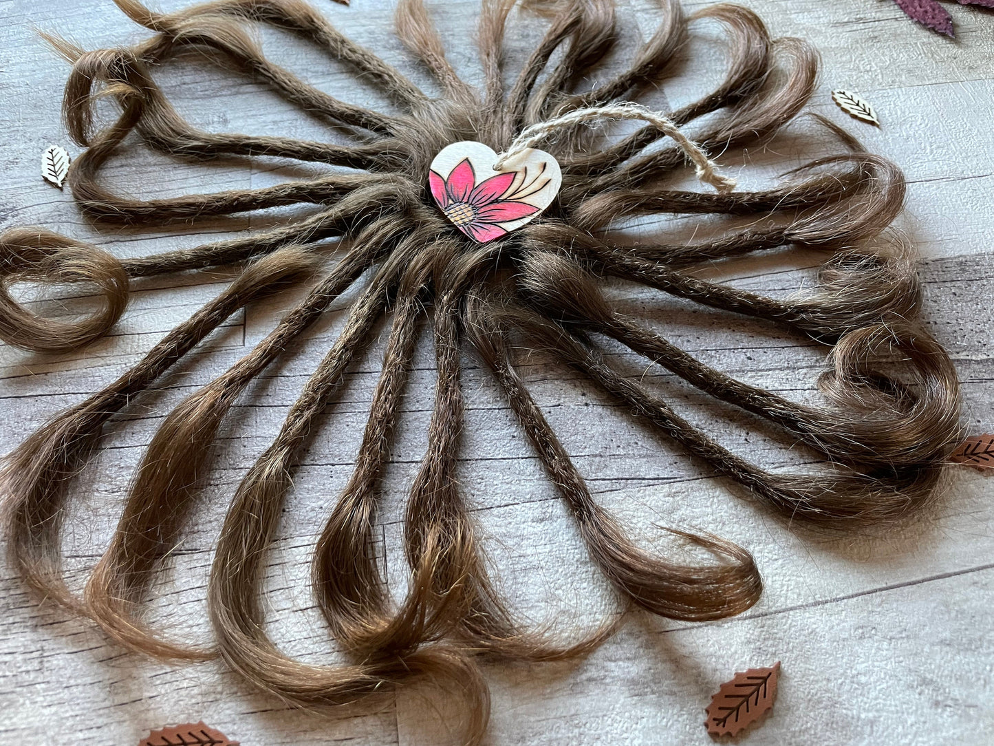 x23 Wavy Brown Raw Virgin 100% Human Hair Dreadlock Extensions 8 Inch