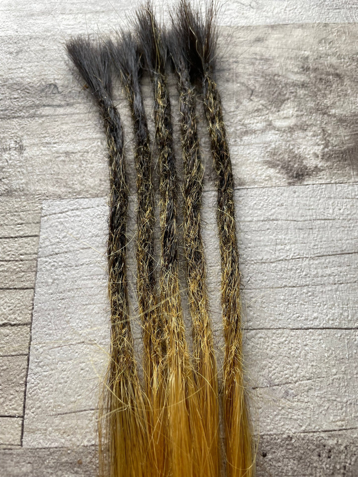 Ombre Black Yellow 100% Human Hair Dreadlock Extensions 17 Inch