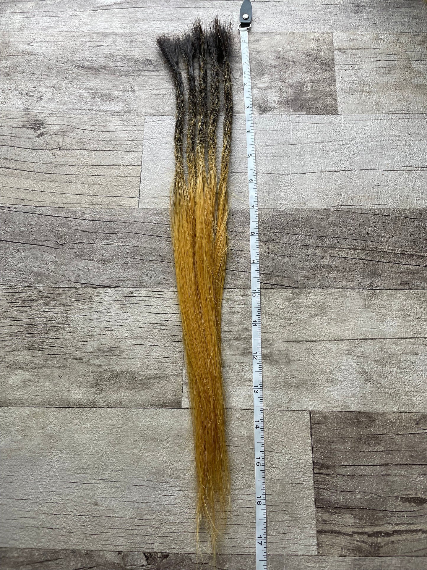 Ombre Black Yellow 100% Human Hair Dreadlock Extensions 17 Inch