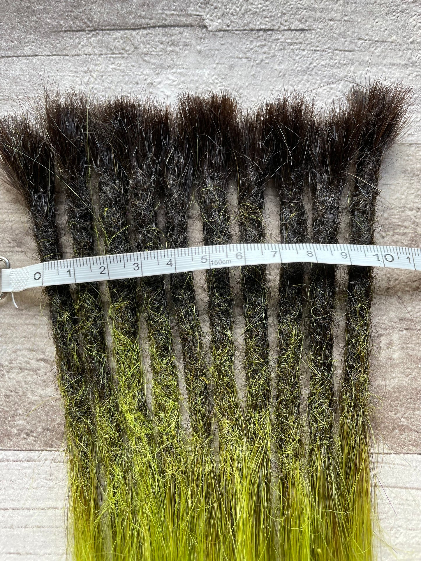 x10 #1b/Green 100% Human Hair Dreadlock Extensions Straight 13 Inch