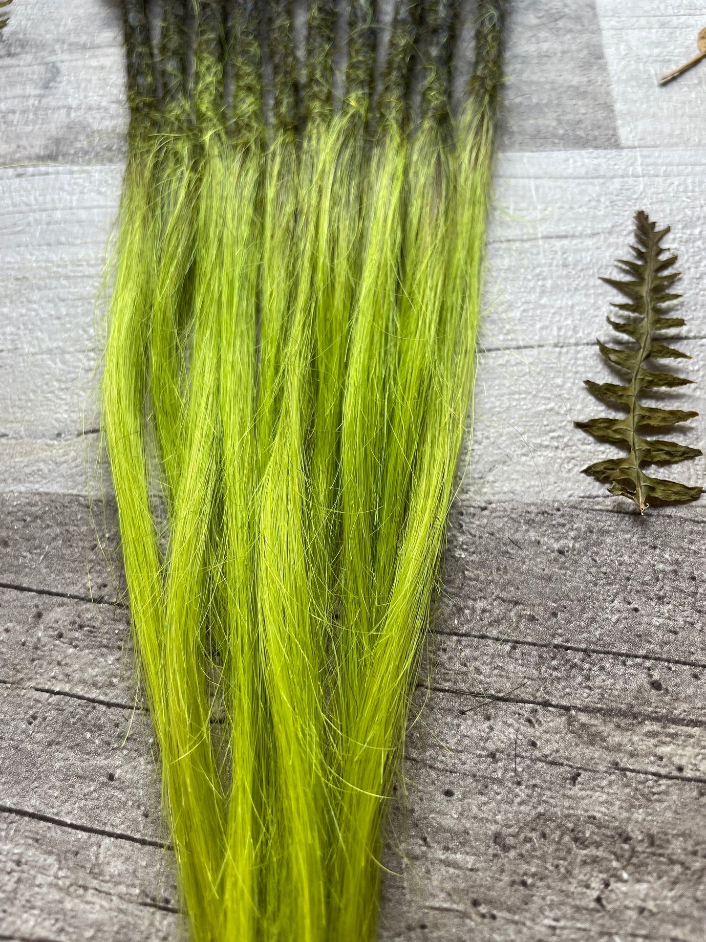 x10 #1b/Green 100% Human Hair Dreadlock Extensions Straight 13 Inch