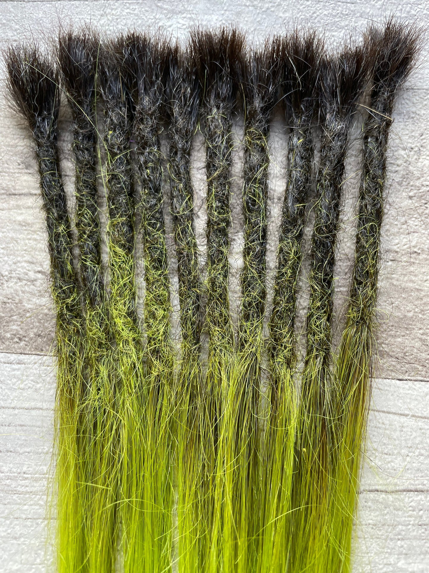 x10 #1b/Green 100% Human Hair Dreadlock Extensions Straight 13 Inch