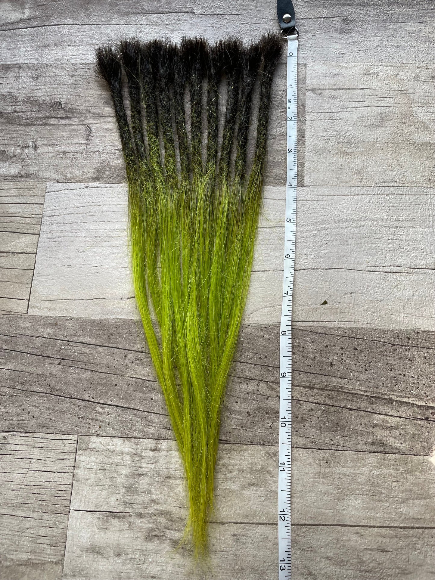 x10 #1b/Green 100% Human Hair Dreadlock Extensions Straight 13 Inch