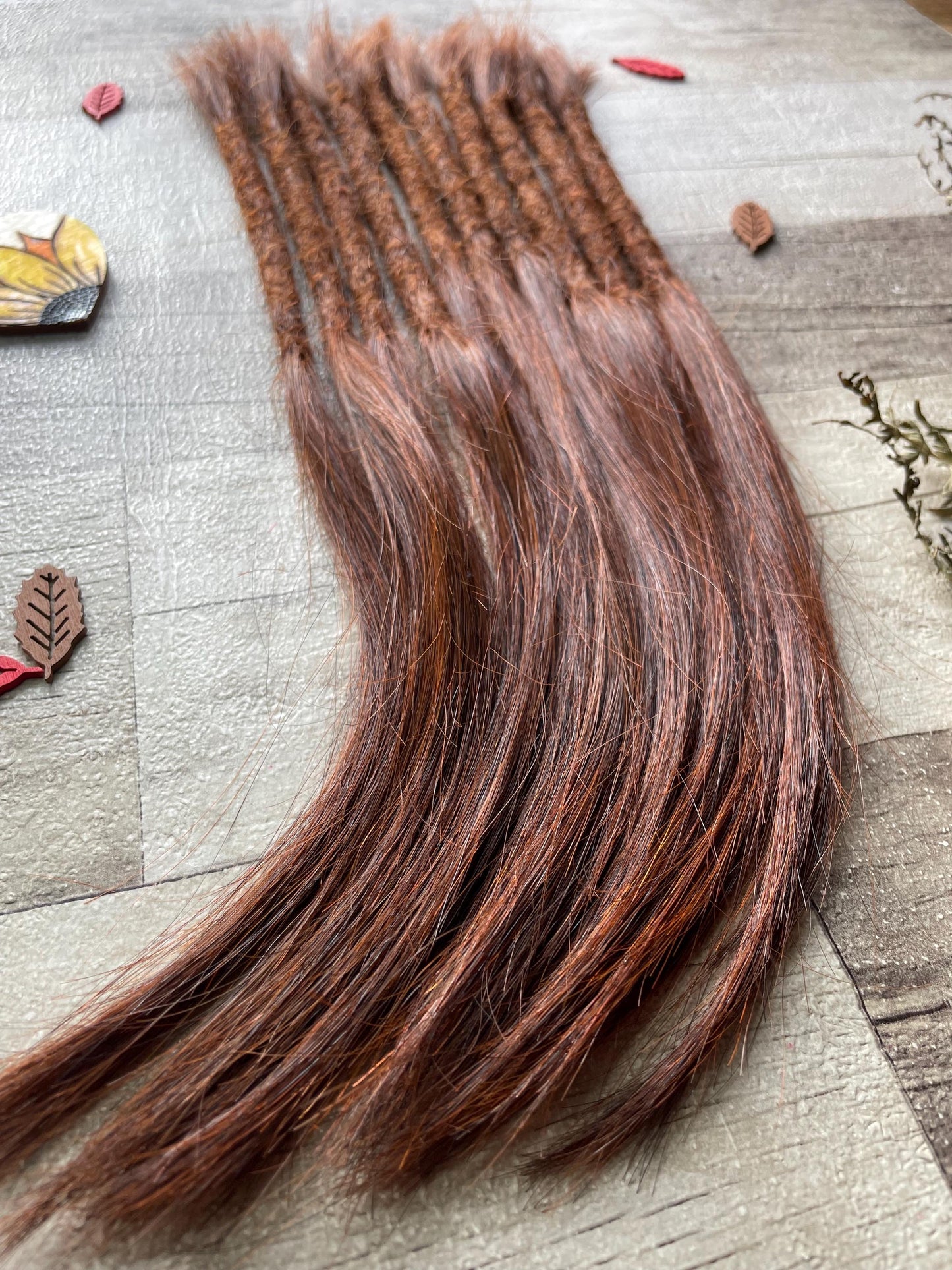 Auburn Double Drawn 100% Virgin Human Hair Dreadlock Extensions Silky 14 Inches