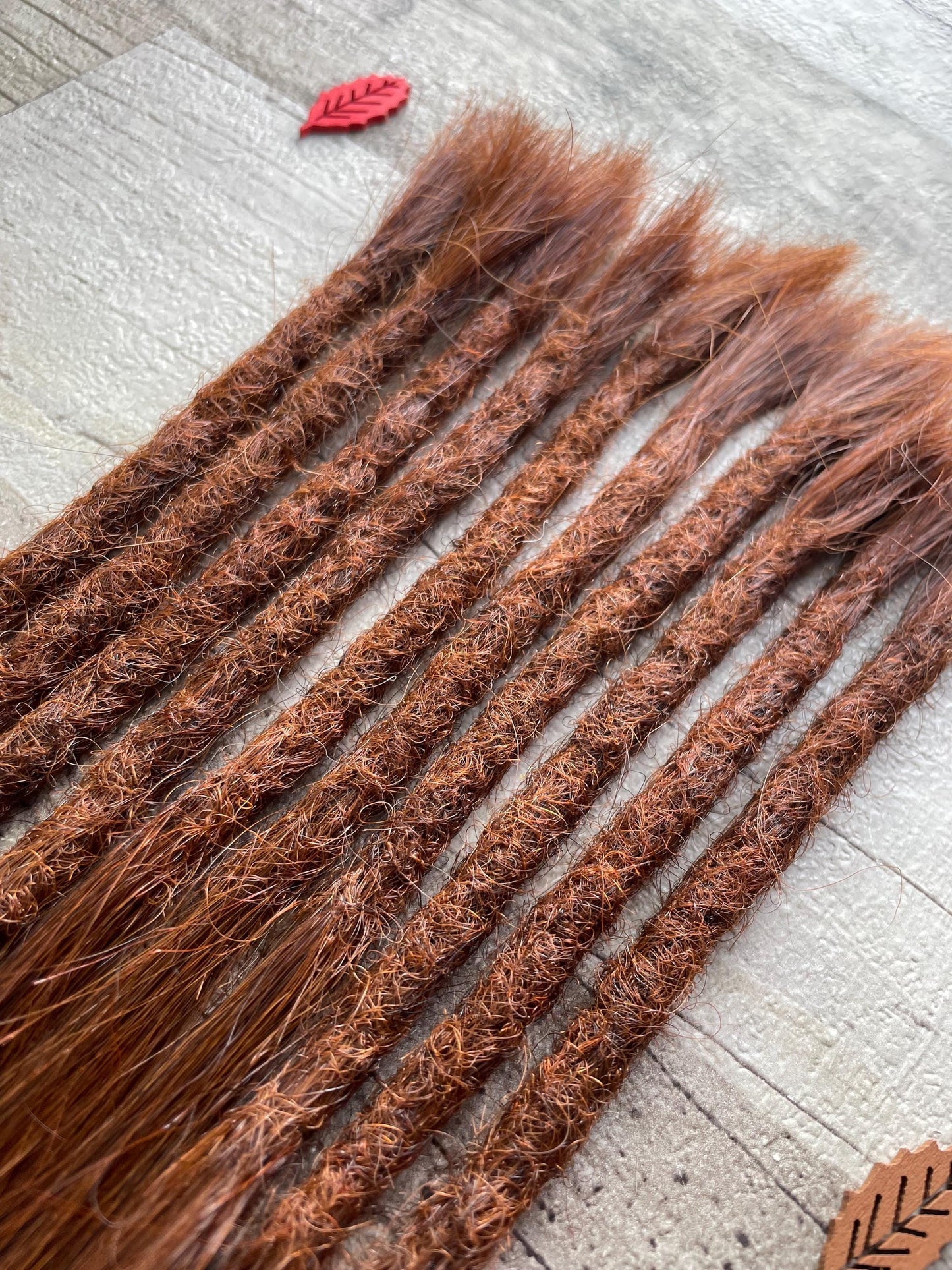 Auburn Double Drawn 100% Virgin Human Hair Dreadlock Extensions Silky 14 Inches