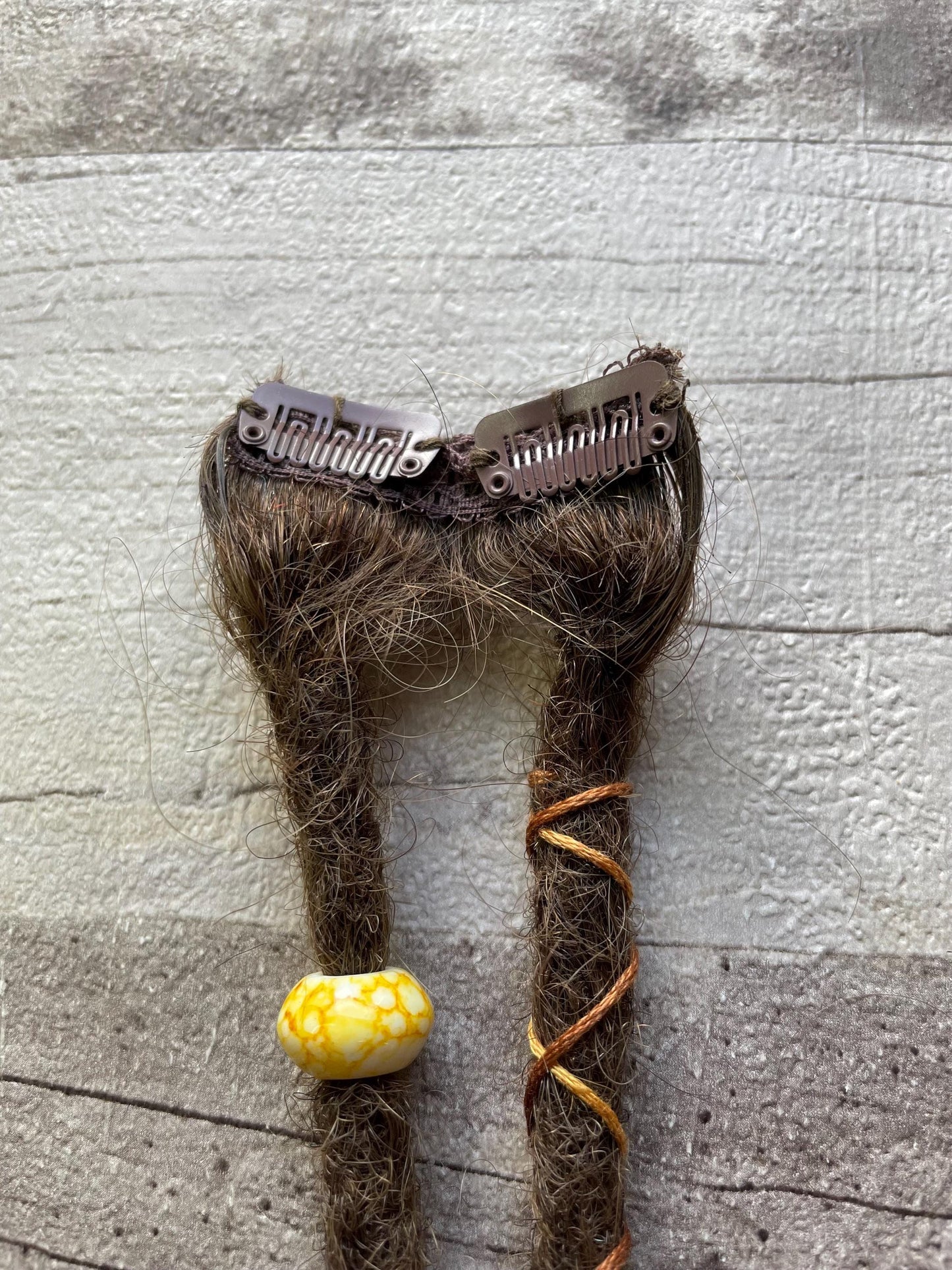 Clip In Dreadlock Extensions Brown 100% Human Hair 16 Inches