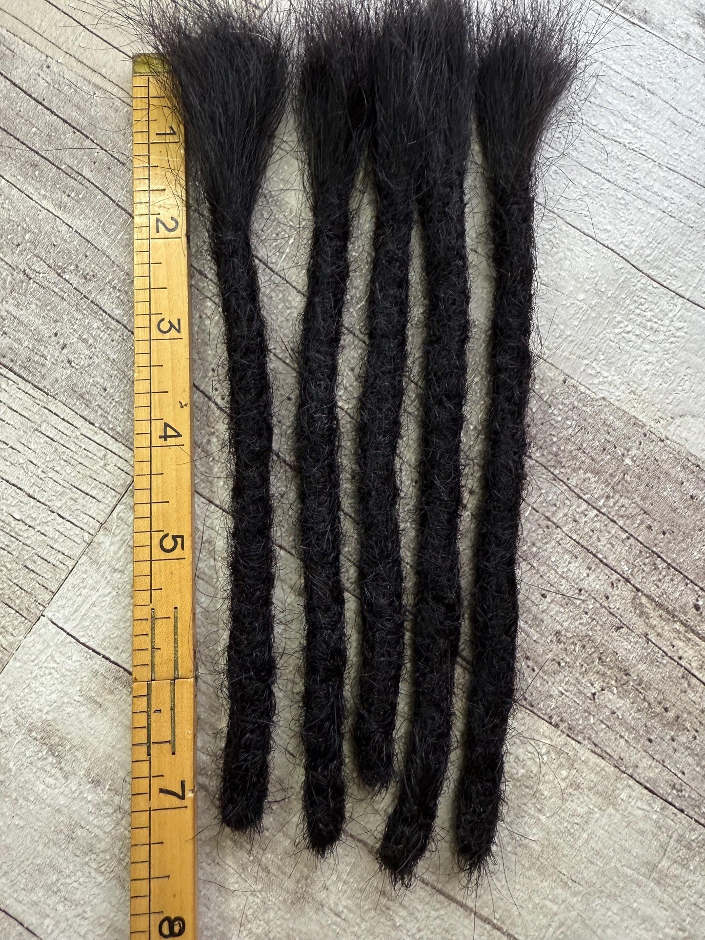 x5 Blunt Tips 100% Virgin Human Hair Dreadlock Extensions Black