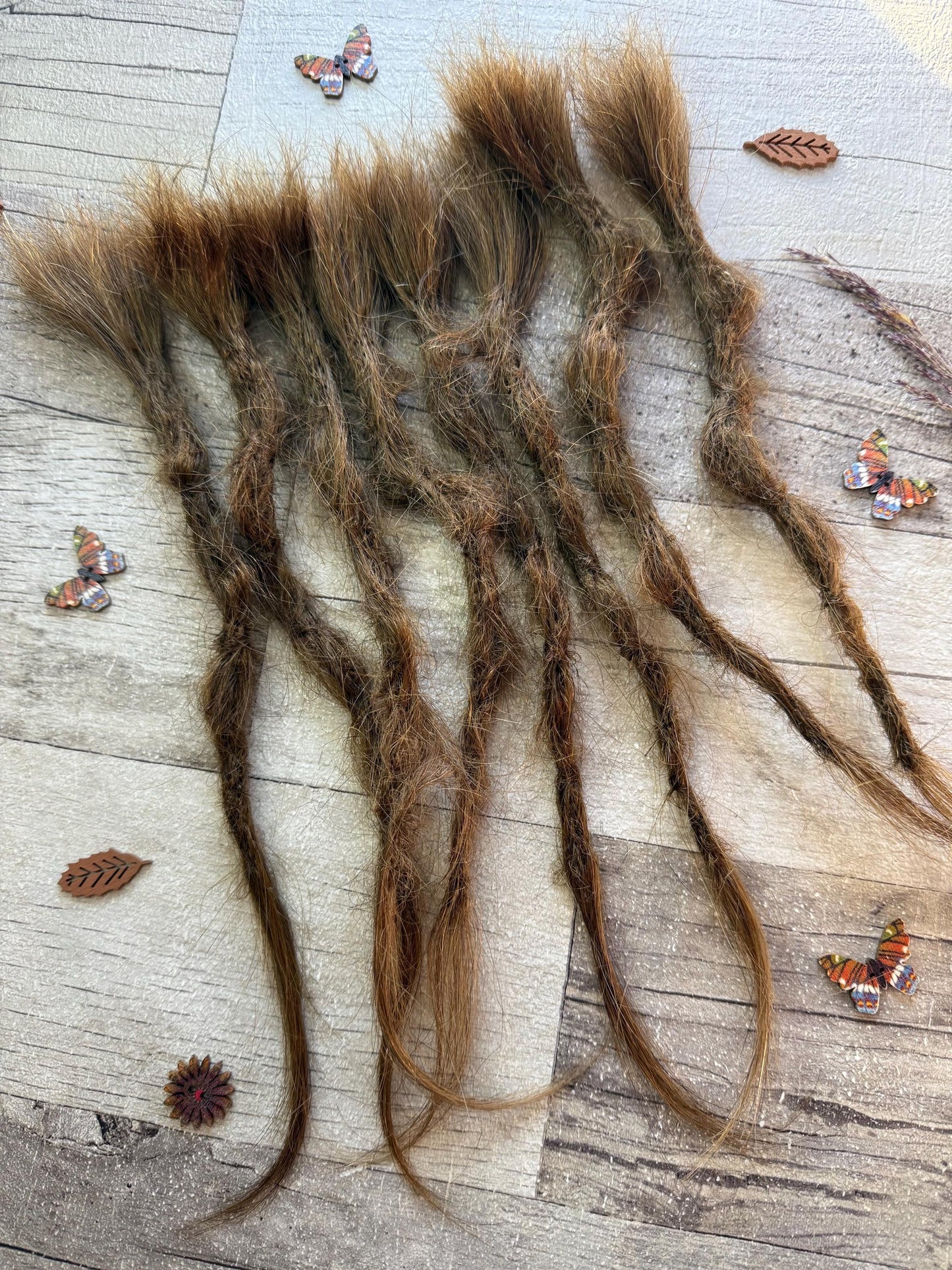 x8 100% Human Hair Dreadlock Extensions Brown 12 Inch Bumpy