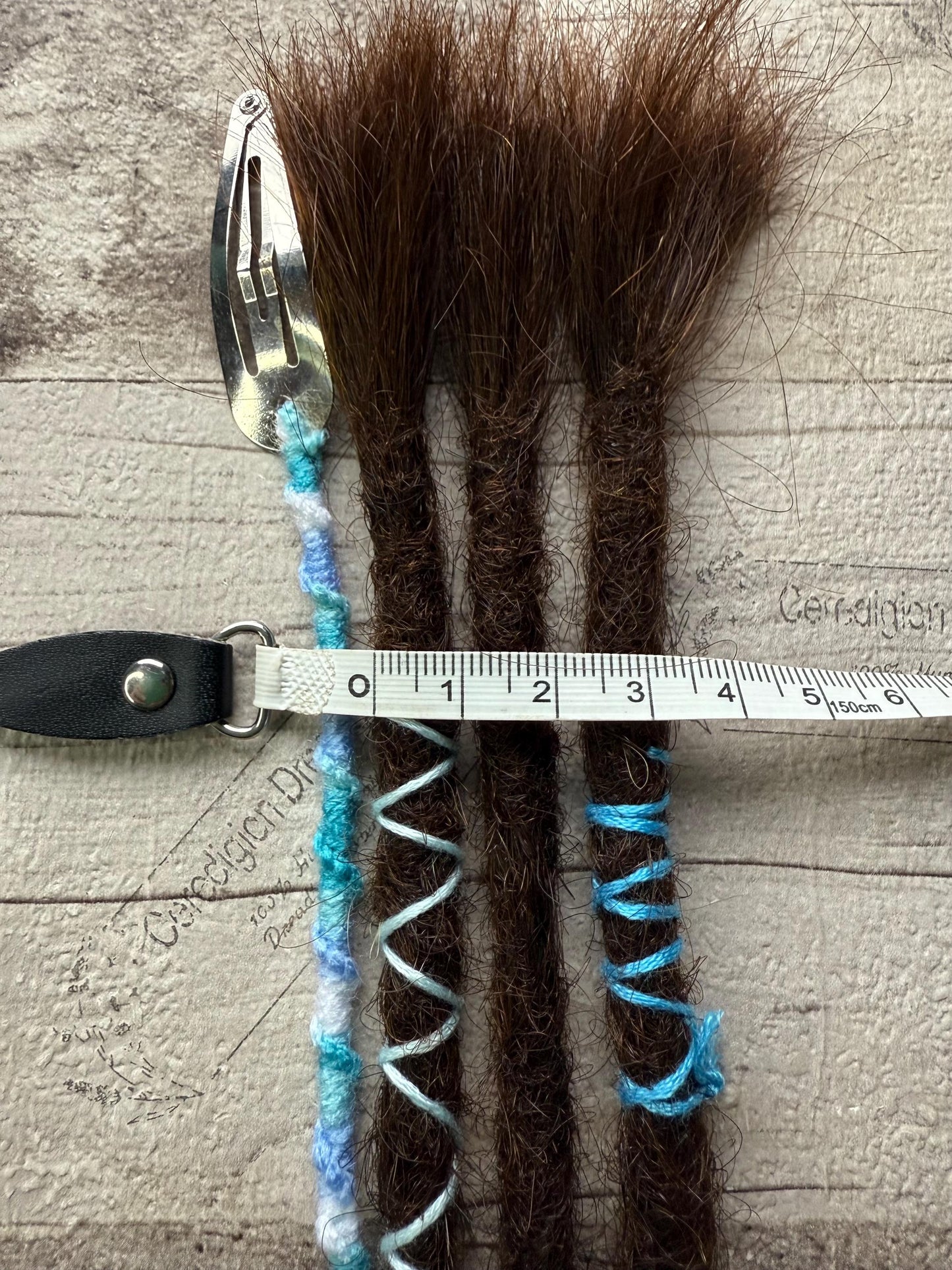 x3 Mid Brown 100% Human Hair Dreadlock Extensions 16 Inch Plus Clip In Macrame Wrap