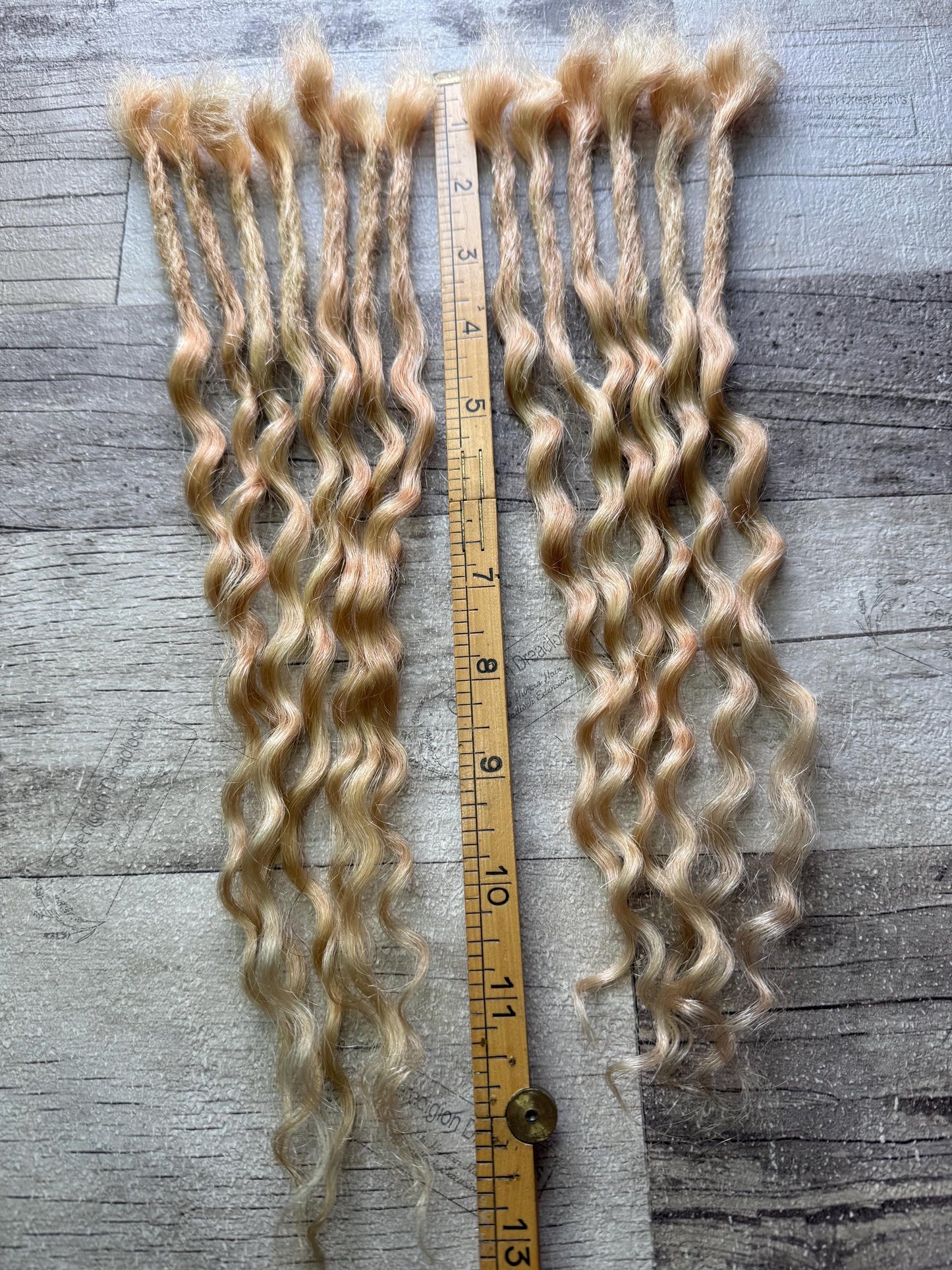 Mixed Blonde Curly 100% Human Hair Dreadlock Extensions 12 Inches