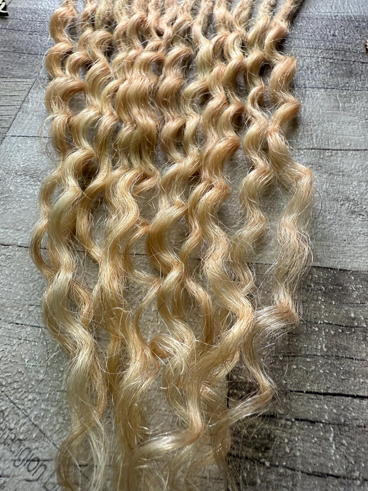 Mixed Blonde Curly 100% Human Hair Dreadlock Extensions 12 Inches