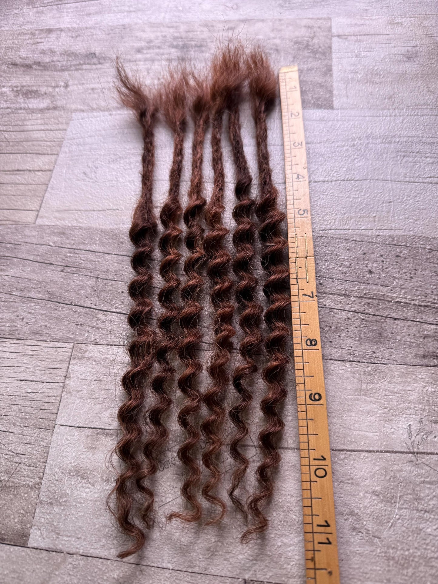 x5 Dark Auburn 100% Human Hair Dreadlock Extensions Curly 13 Inch