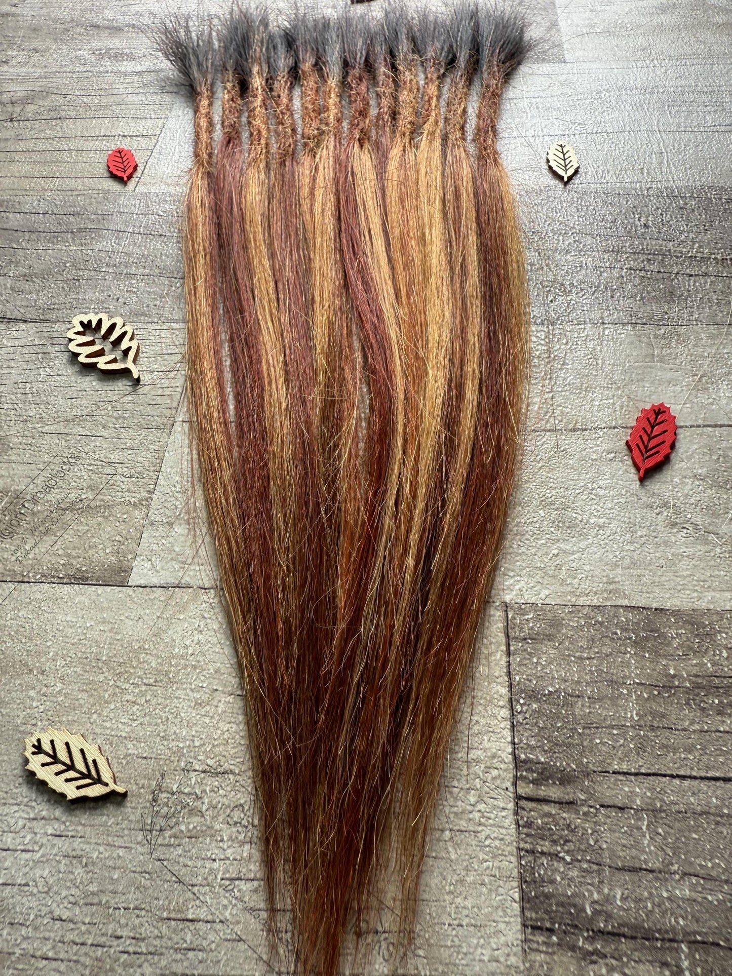 x12 Ombre Blonde Red 100% Human Hair Dreadlock Extensions 14 Inch