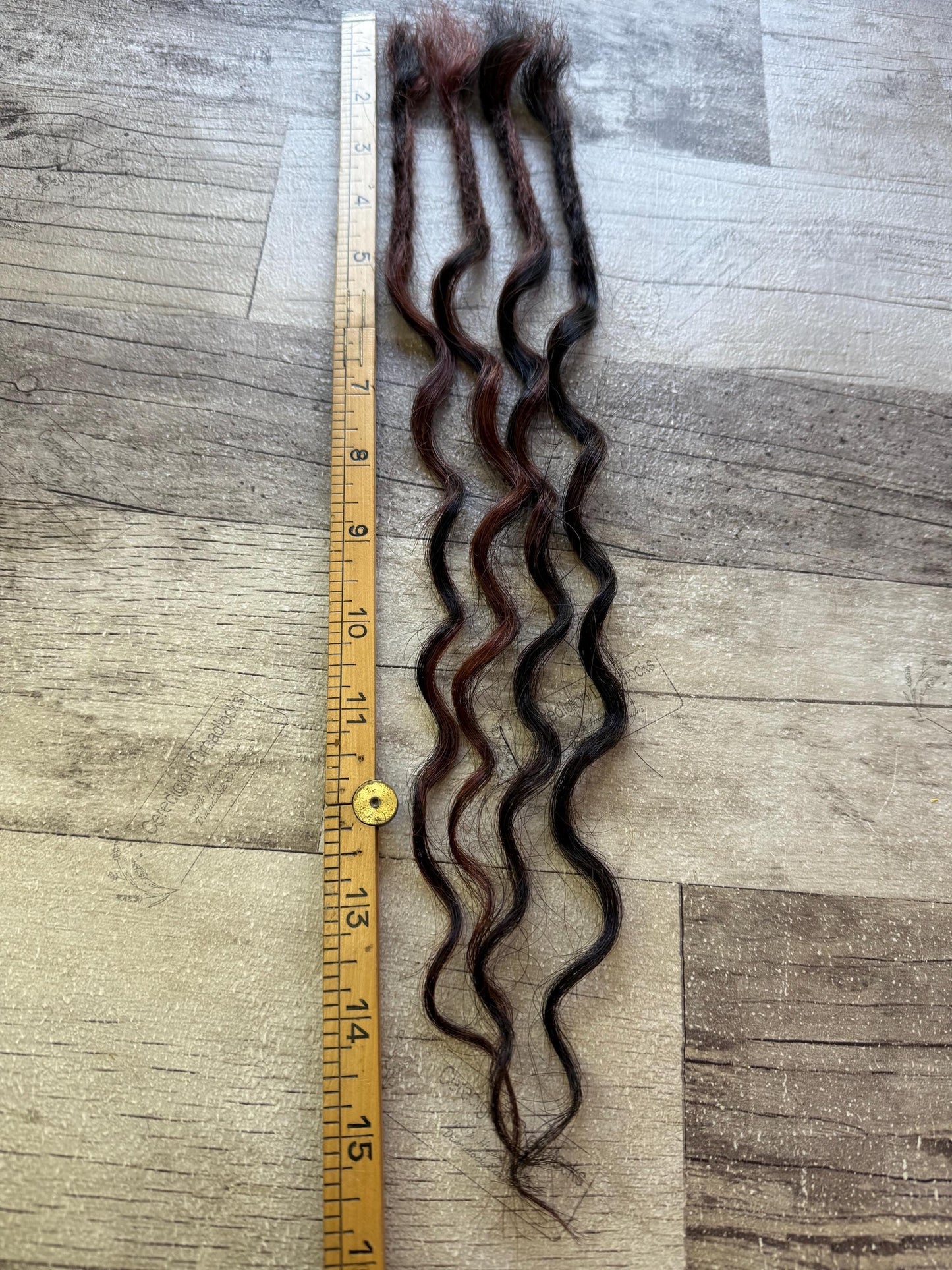 X4 Curly Black Dark Auburn 100% Human Hair Dreadlock Extensions 17 Inch