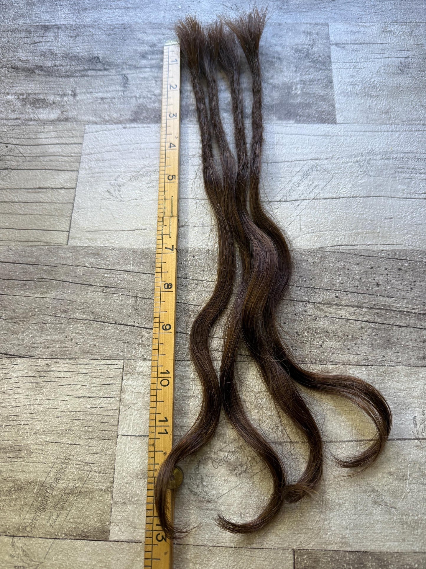 X4 Wavy Brown 100% Human Hair Dreadlock Extensions 14 Inch