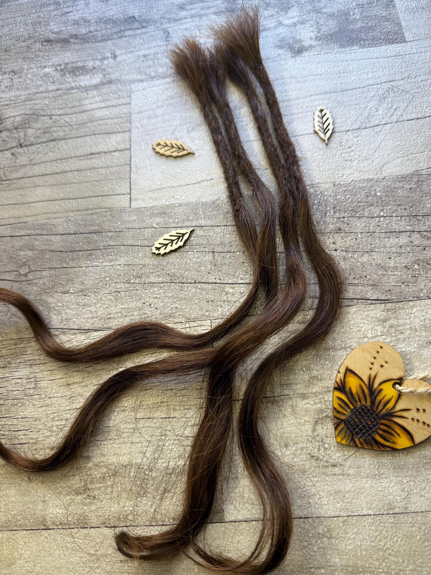 X4 Wavy Brown 100% Human Hair Dreadlock Extensions 14 Inch