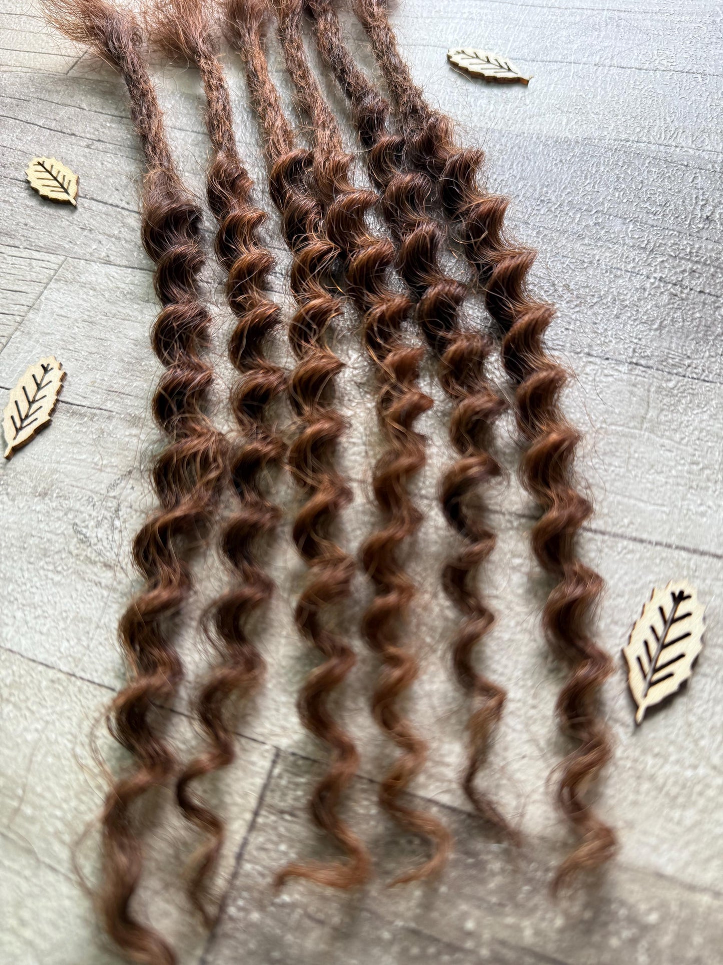 x5 Dark Auburn 100% Human Hair Dreadlock Extensions Curly 13 Inch