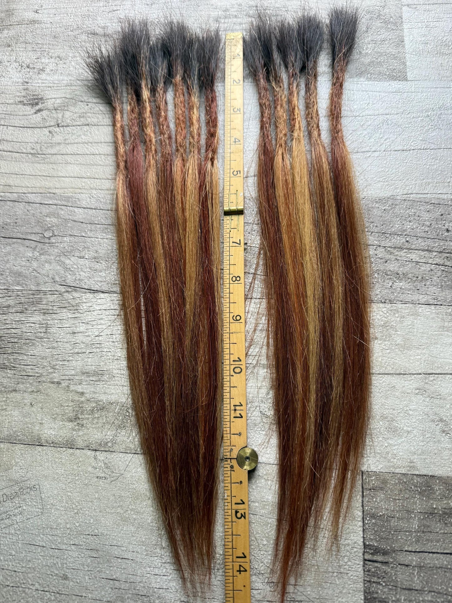 x12 Ombre Blonde Red 100% Human Hair Dreadlock Extensions 14 Inch
