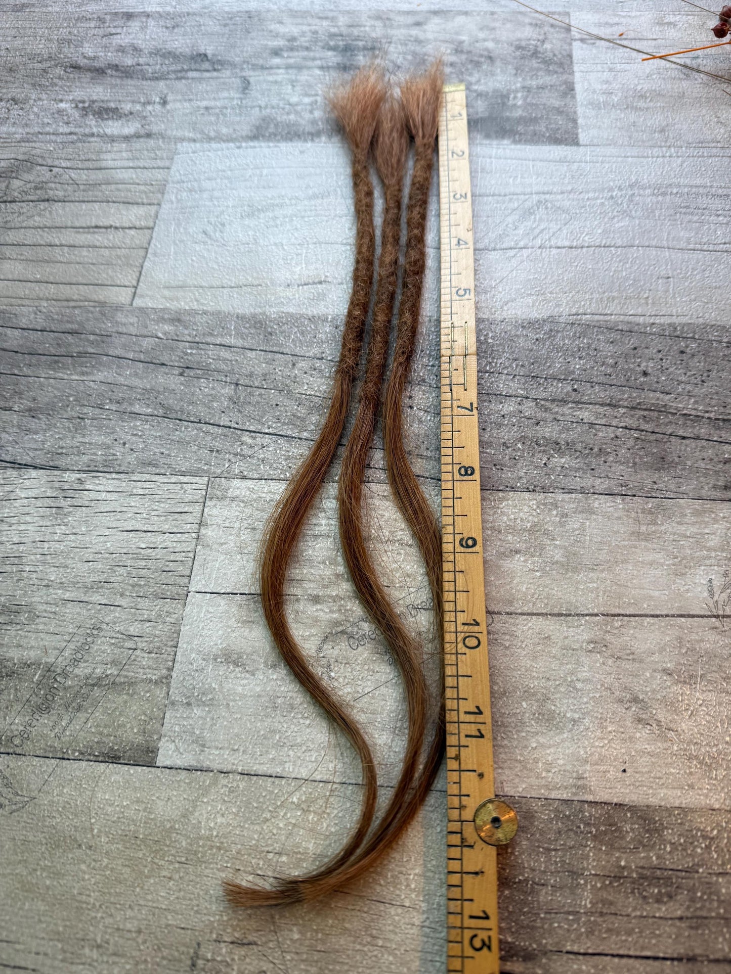 x3 Auburn 100% Human Hair Dreadlock Extensions Brown 13 Inch