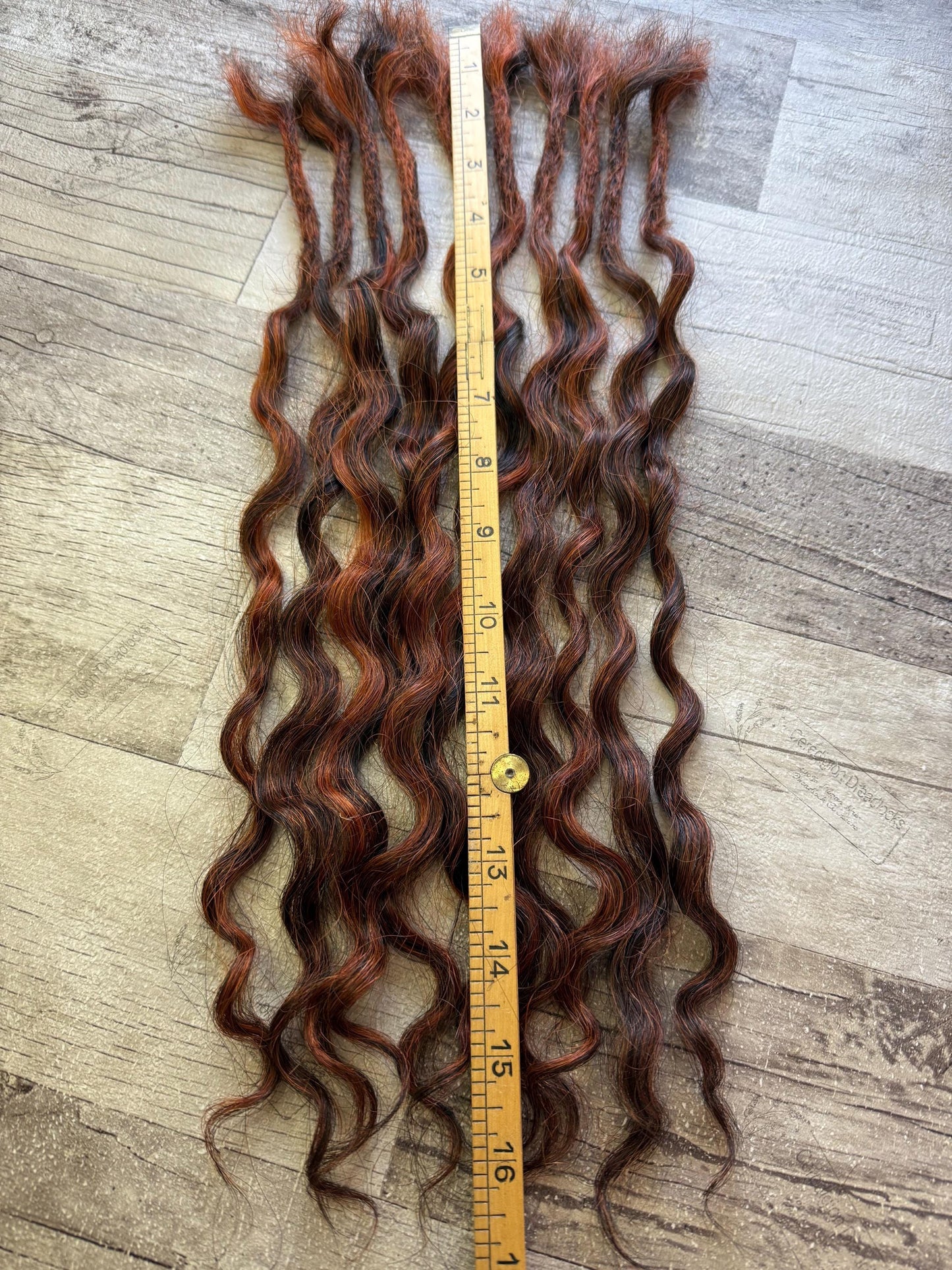 X10 Curly Burnt Orange Black Mix 100% Human Hair Dreadlock Extensions 18 Inch